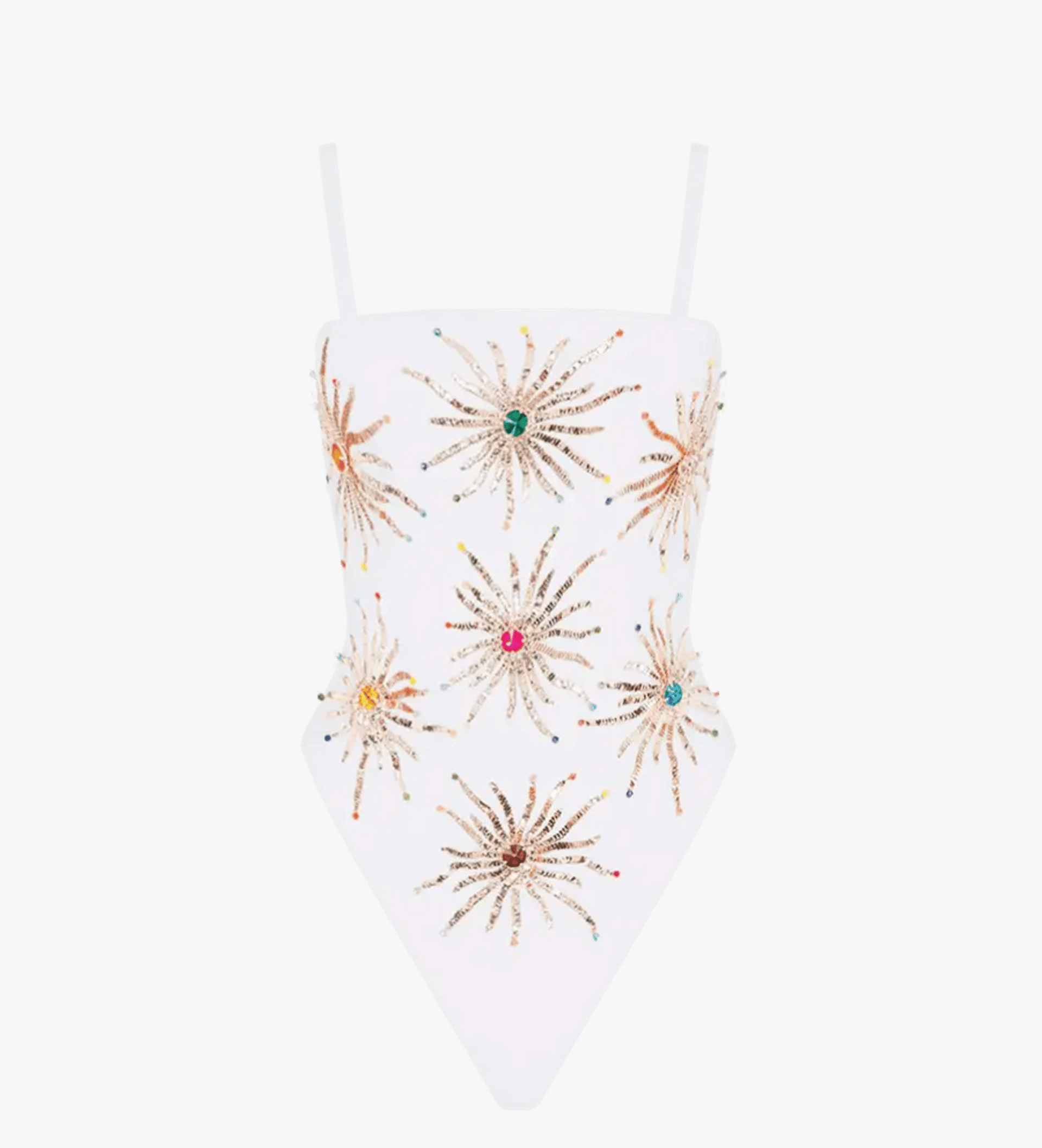 Dolly Two Strap Retro White Swimsuit in White made by Oceanus Swimwear