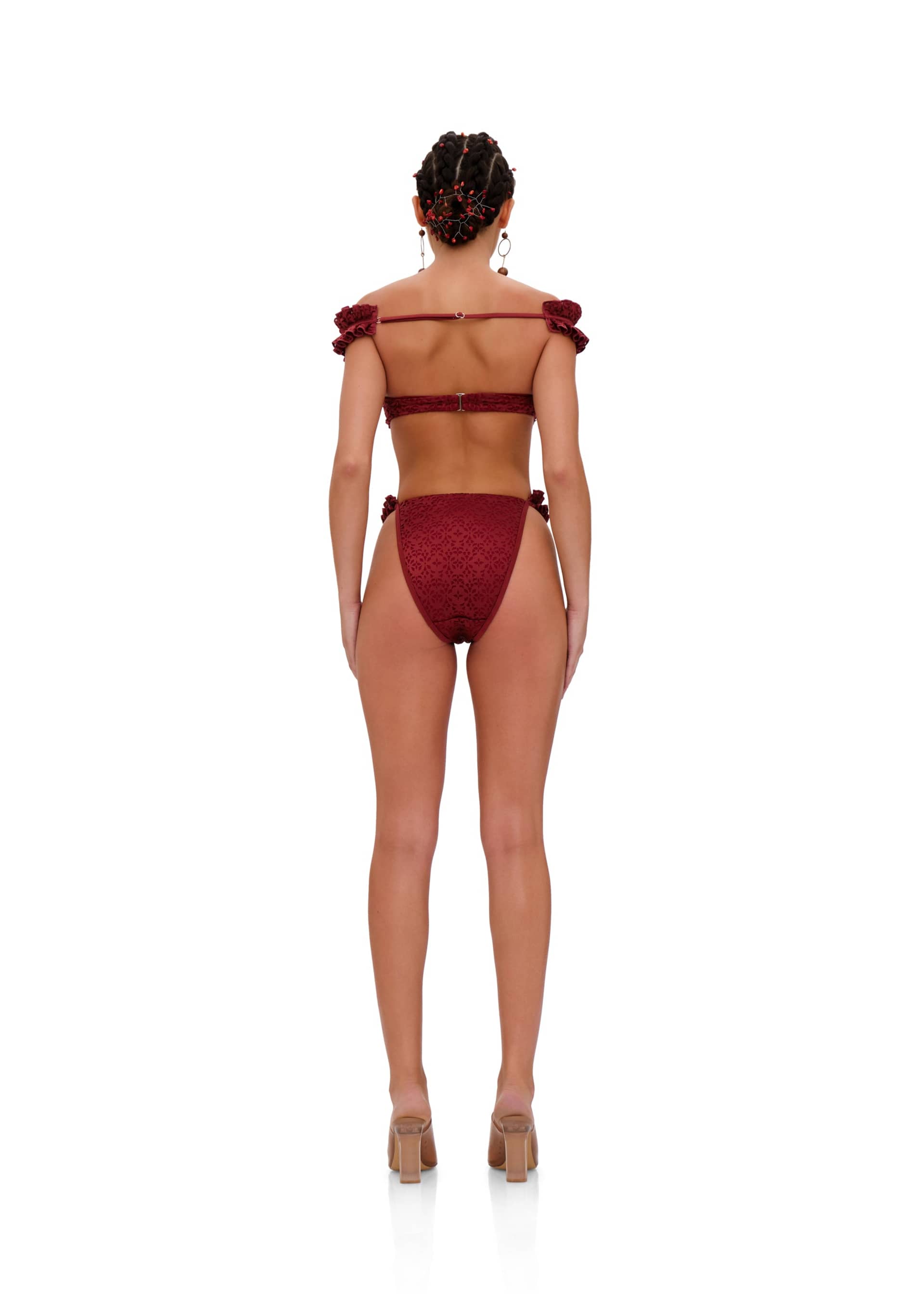 MULAN BIKINI TOP - WINE made by Andrea Iyamah