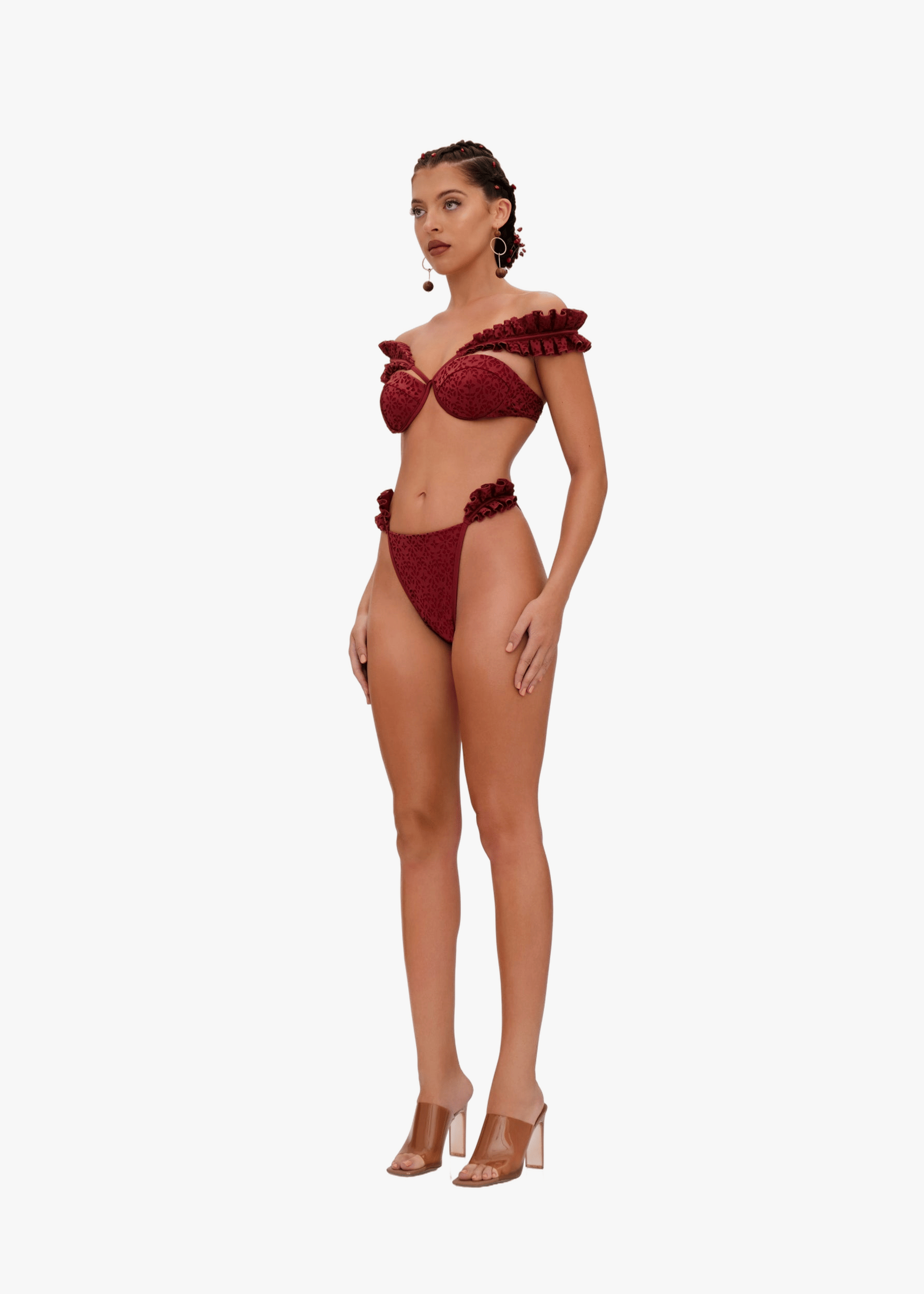 MULAN BIKINI TOP - WINE made by Andrea Iyamah