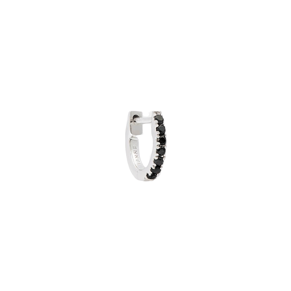 HUGGIE BLACK DIAMOND & WHITE GOLD - 8mm made by ENNUI