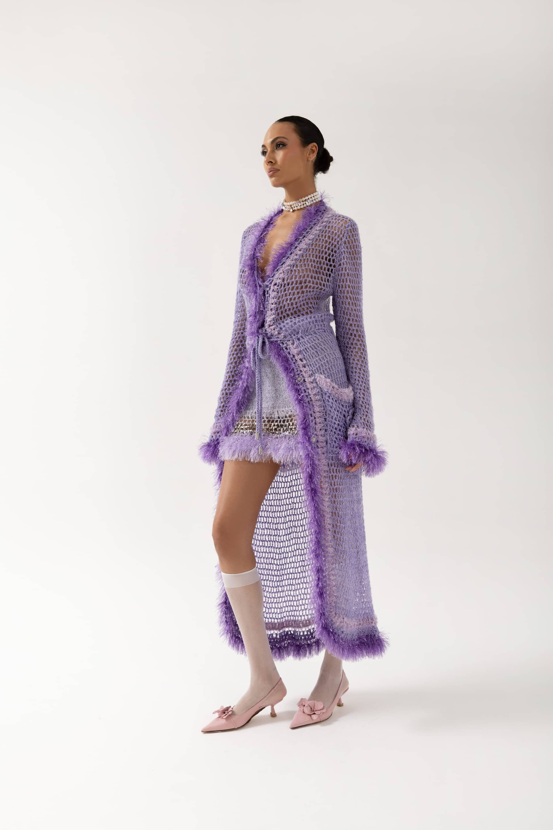 Camila Handmade Knit Cardigan-Dress made by ANDREEVA