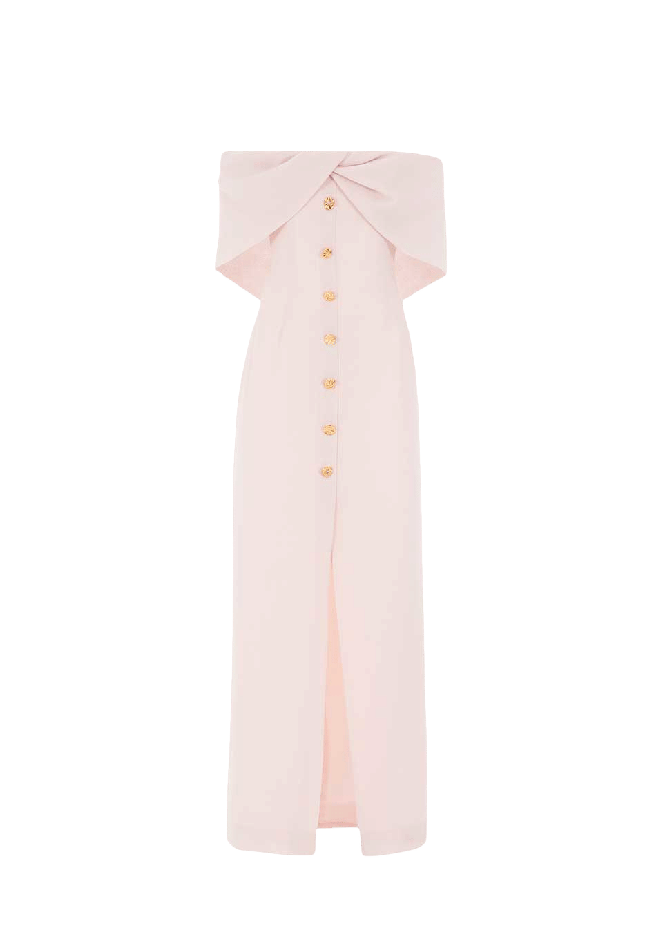 Wool crepe off-shoulder dress made by Monika Dimova