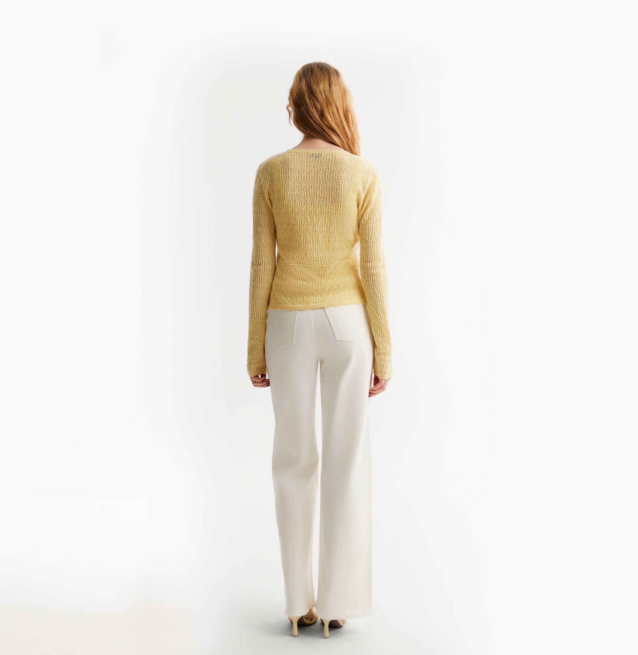 POINTELLE V-NECK CARDIGAN made by CRUSH Collection