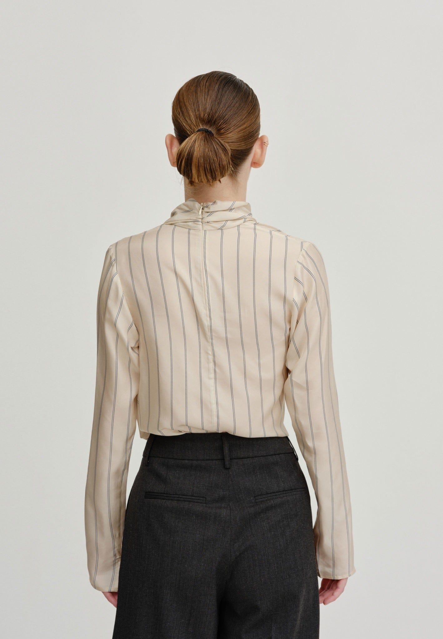 Chelsea Blouse - Creme Stripe in Beige made by HERSKIND