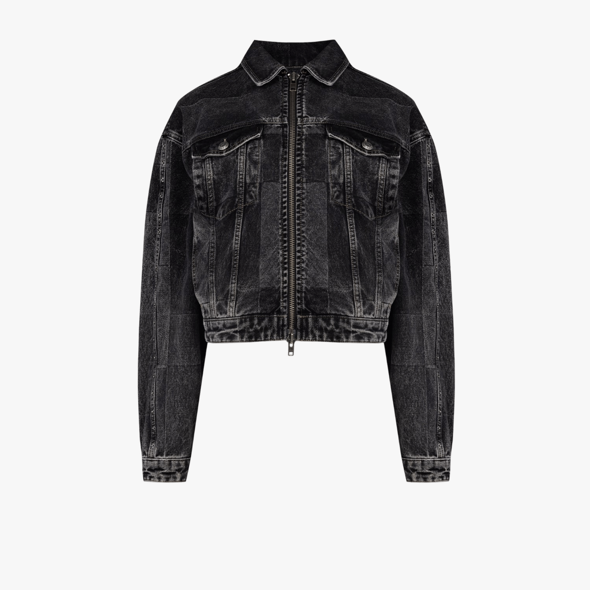 YOUR *ITCH COLORBLOCKED DENIM JACKET - JET BLACK made by PCFG