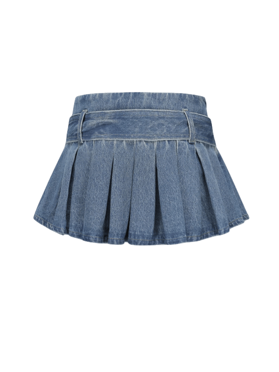 Teresa Mini Skirt (Denim) (Final Sale) in Blue made by Nana Jacqueline