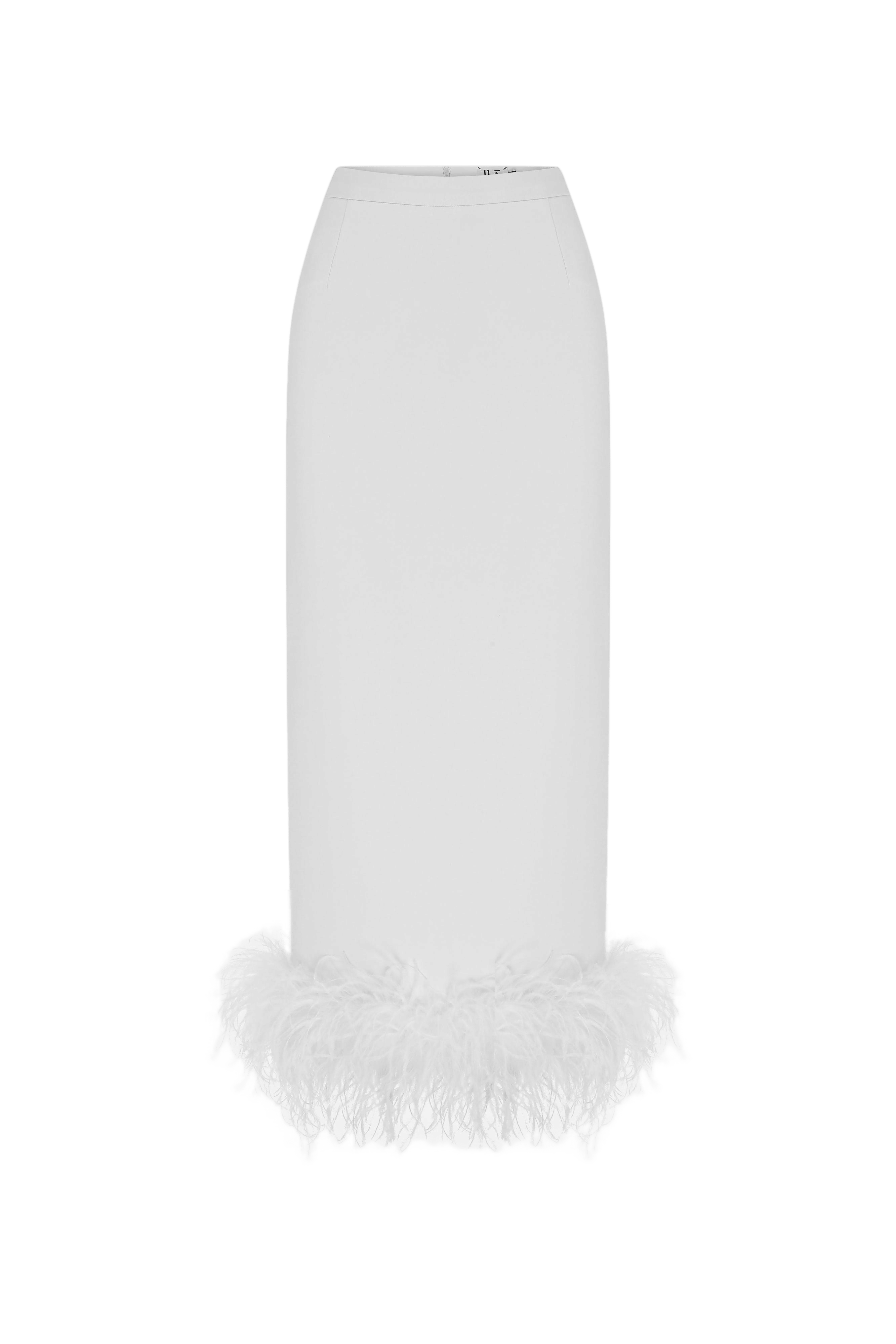 Donna - Midi Skirt With Ostrich made by ILA