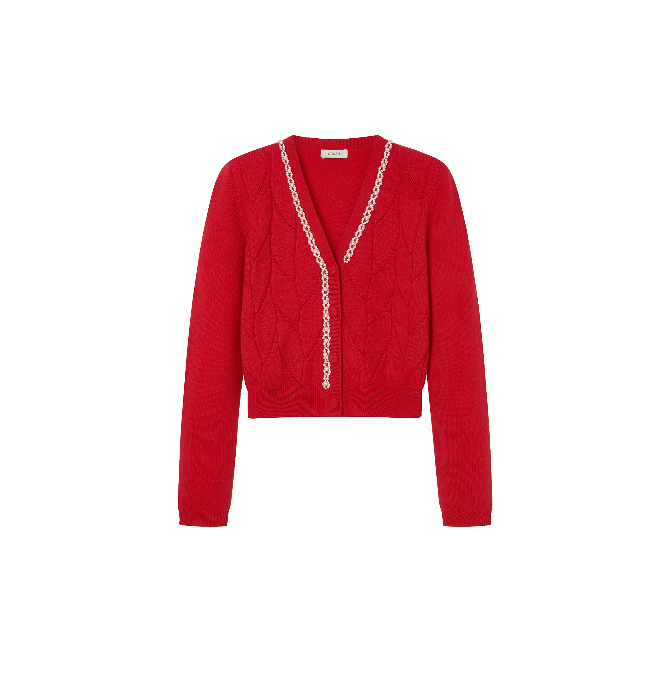 LEAF POINTELLE BEADED CARDIGAN made by CRUSH Collection