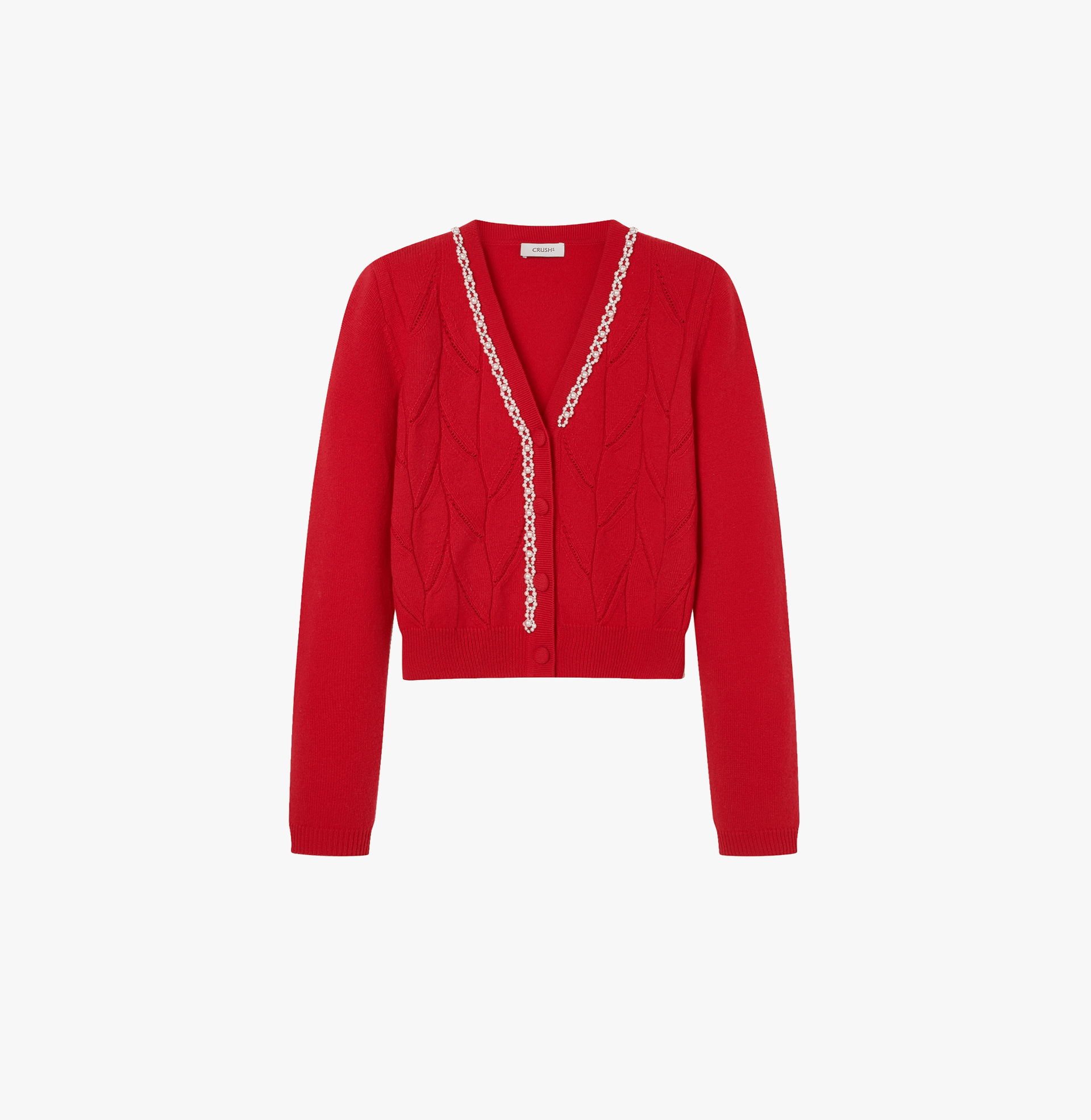 LEAF POINTELLE BEADED CARDIGAN made by CRUSH Collection