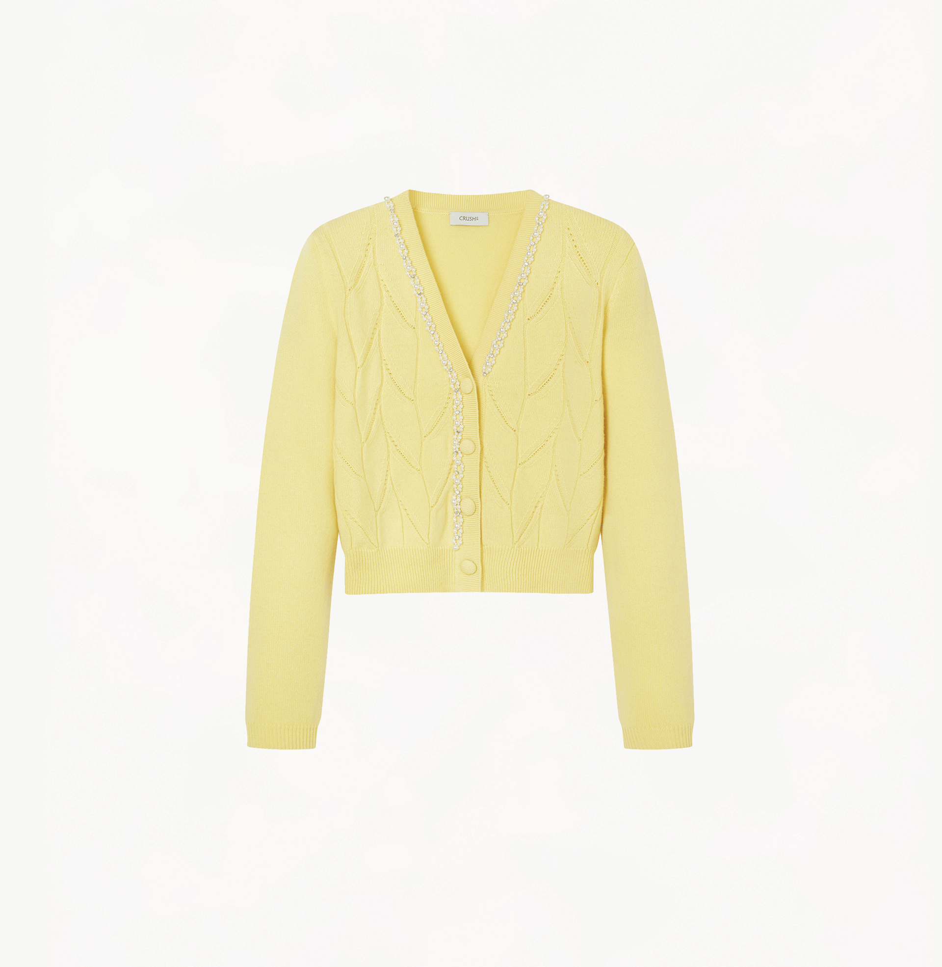 LEAF POINTELLE BEADED CARDIGAN made by CRUSH Collection