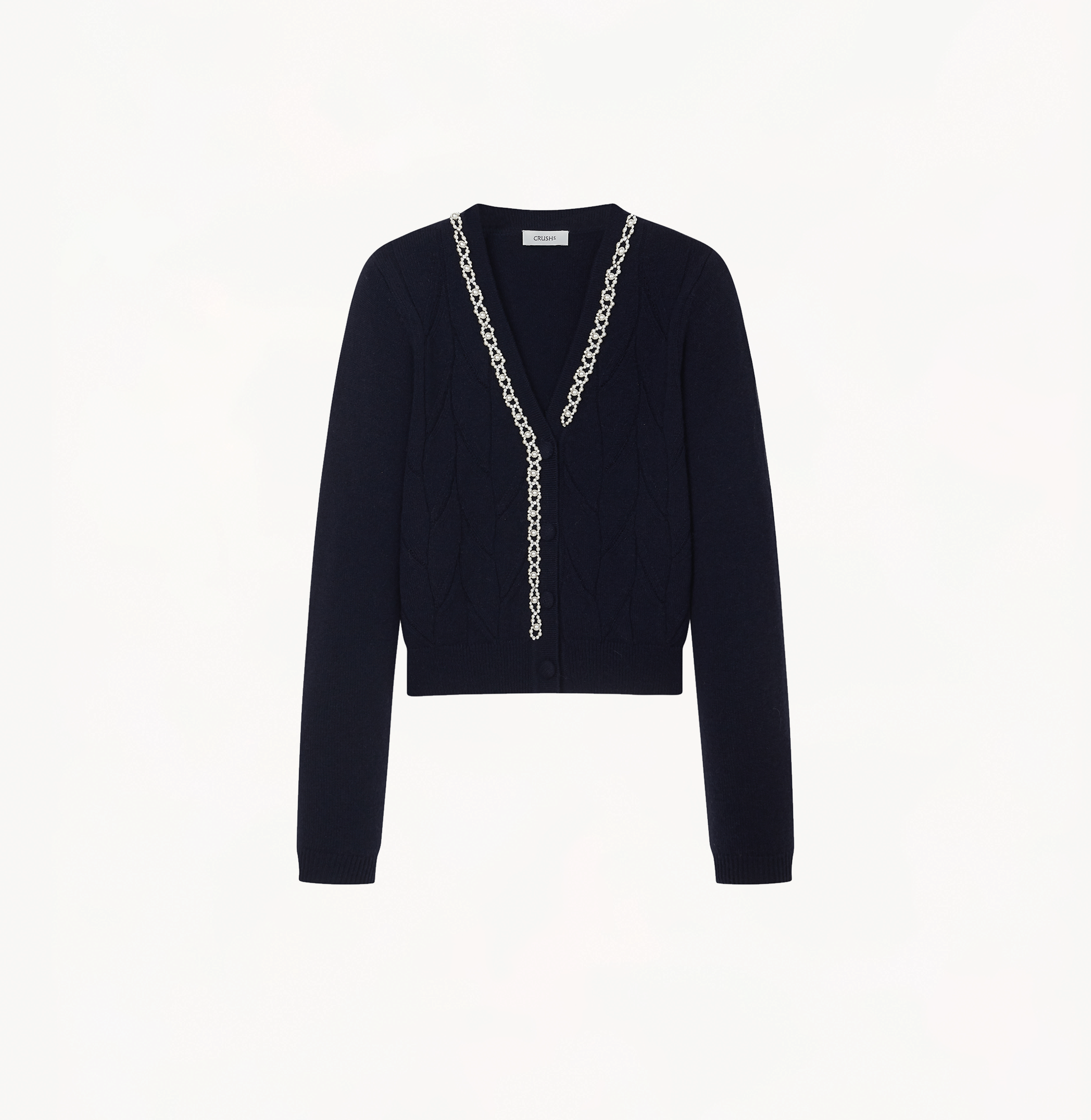 LEAF POINTELLE BEADED CARDIGAN made by CRUSH Collection