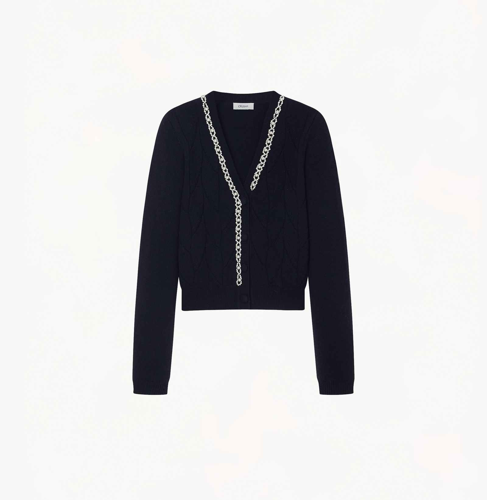 LEAF POINTELLE BEADED CARDIGAN made by CRUSH Collection