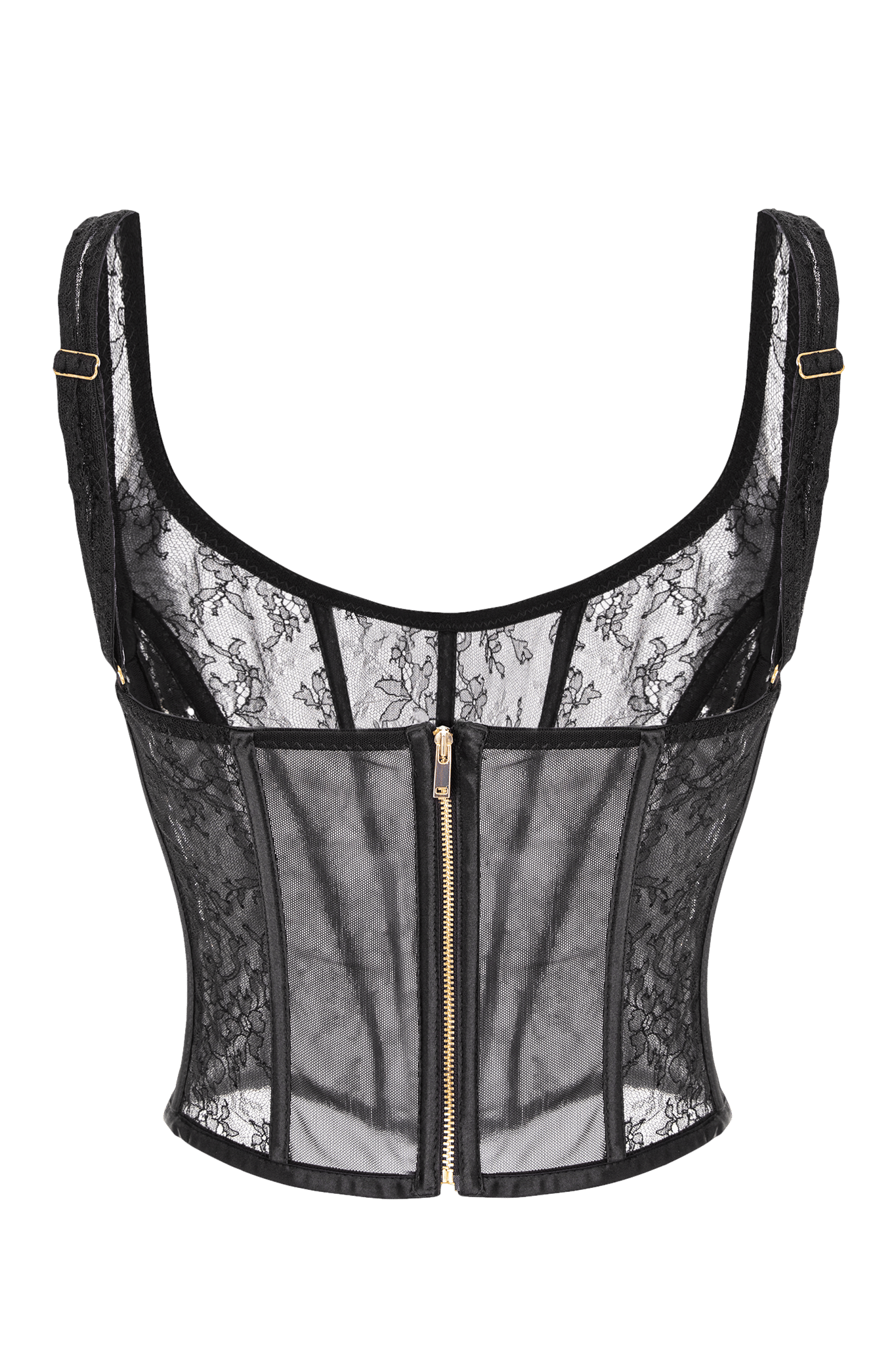 Victoria Black Chantilly Lace Special Occasion Bustier in Black made by Aureliana