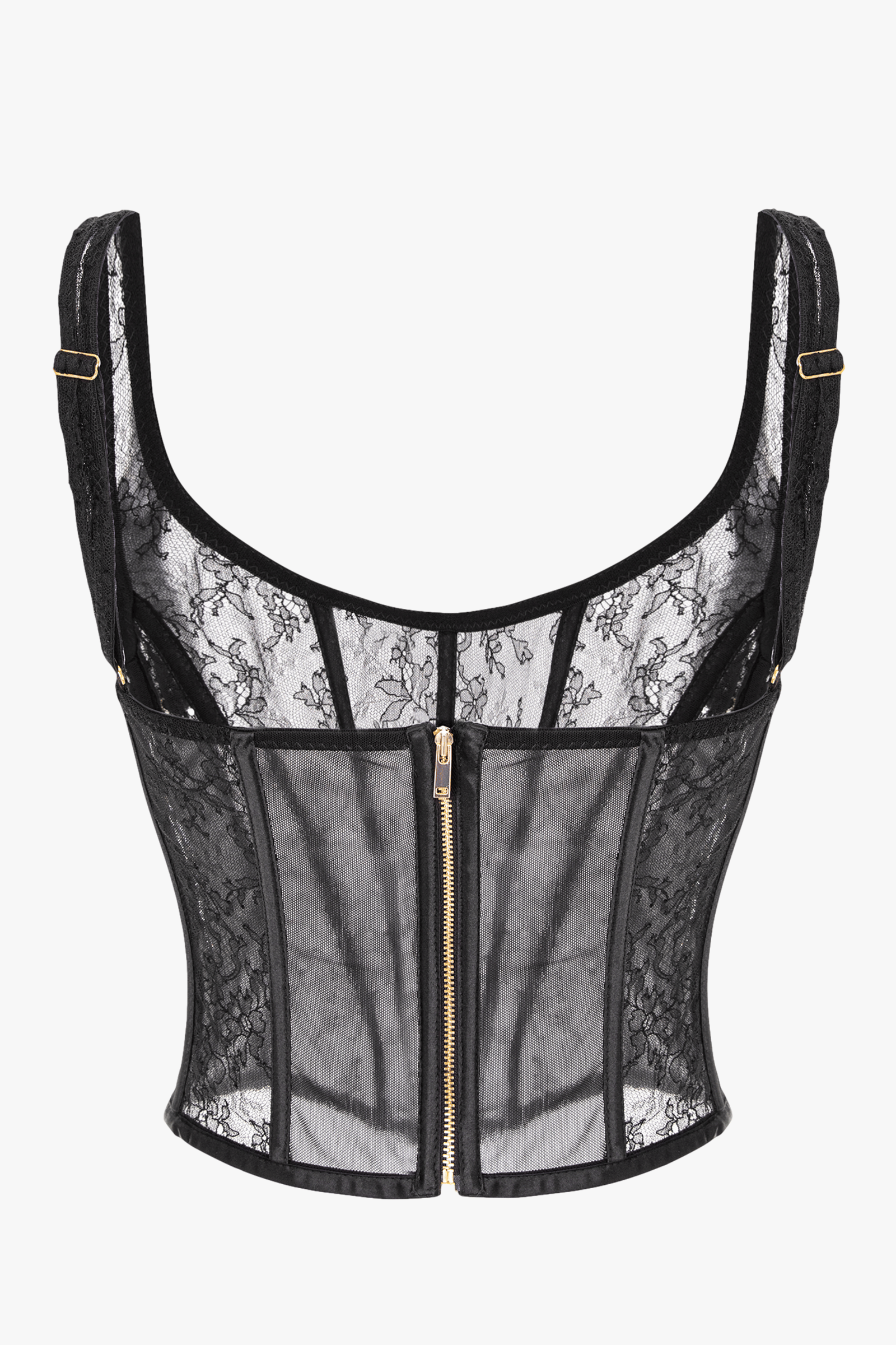 Victoria Black Chantilly Lace Special Occasion Bustier in Black made by Aureliana