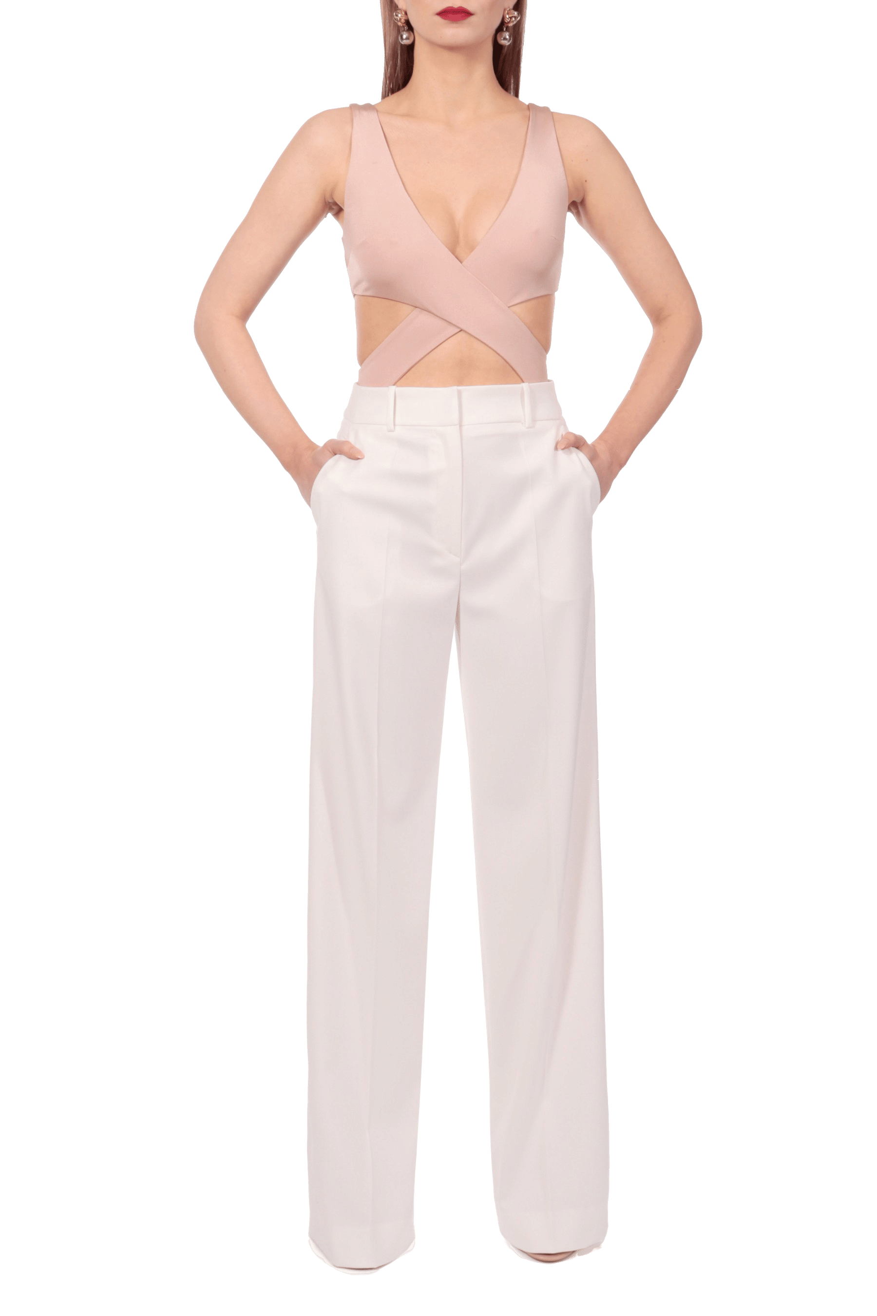 Pants Suzie Aesthetic White made by HALEWSKI