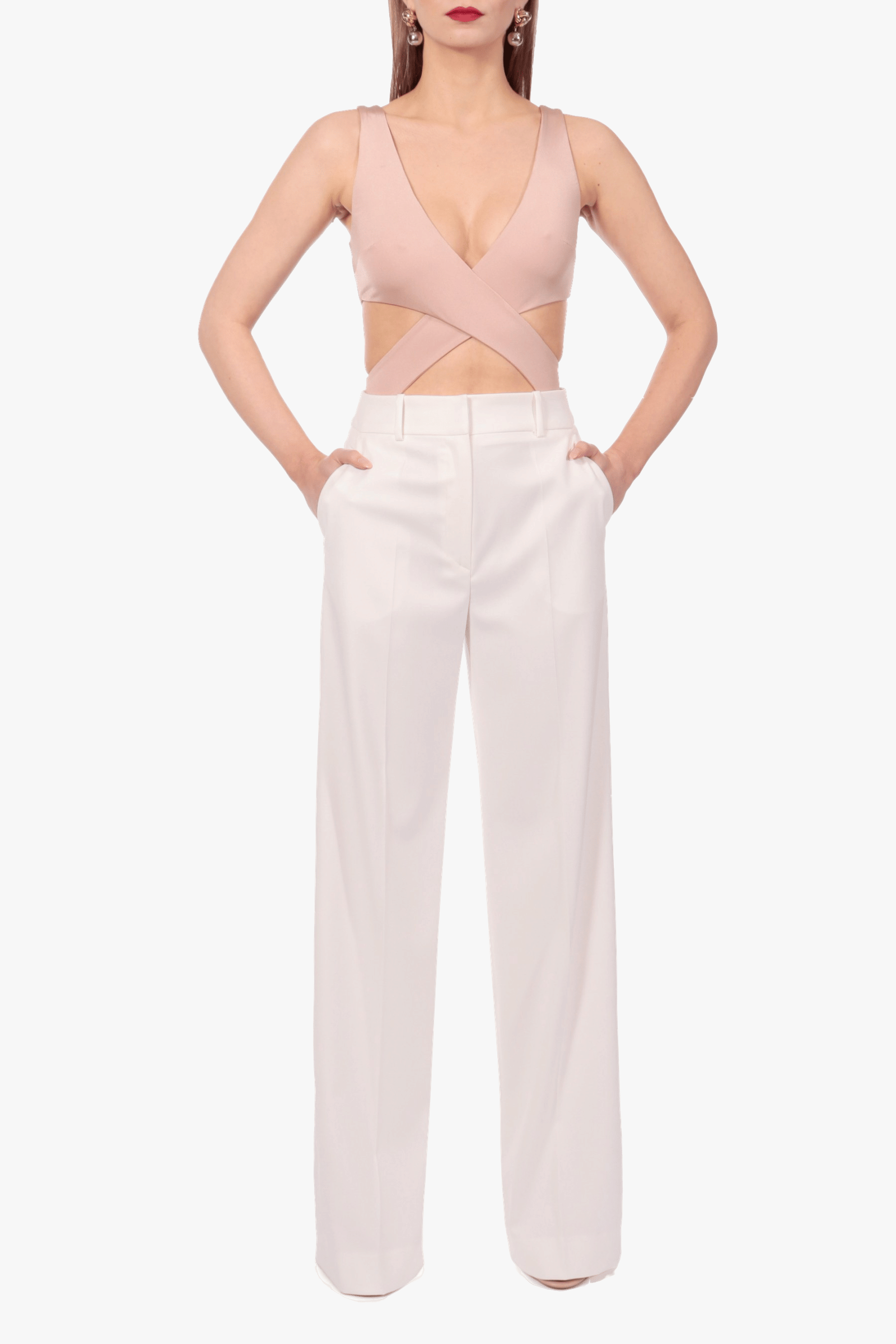 Pants Suzie Aesthetic White made by HALEWSKI