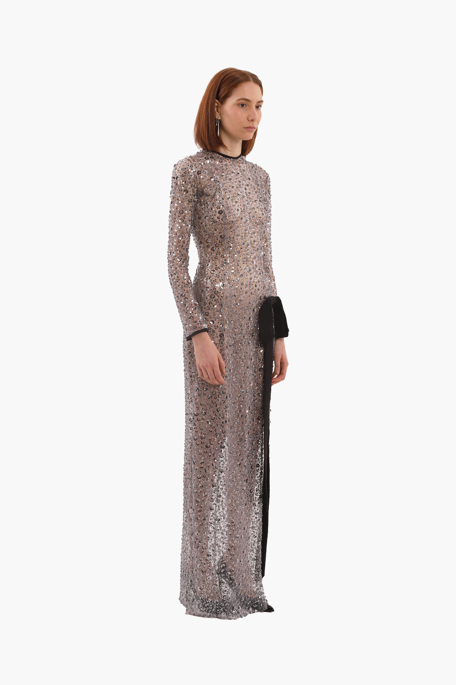 Gray sequin embroidered dress made by Compte Spain