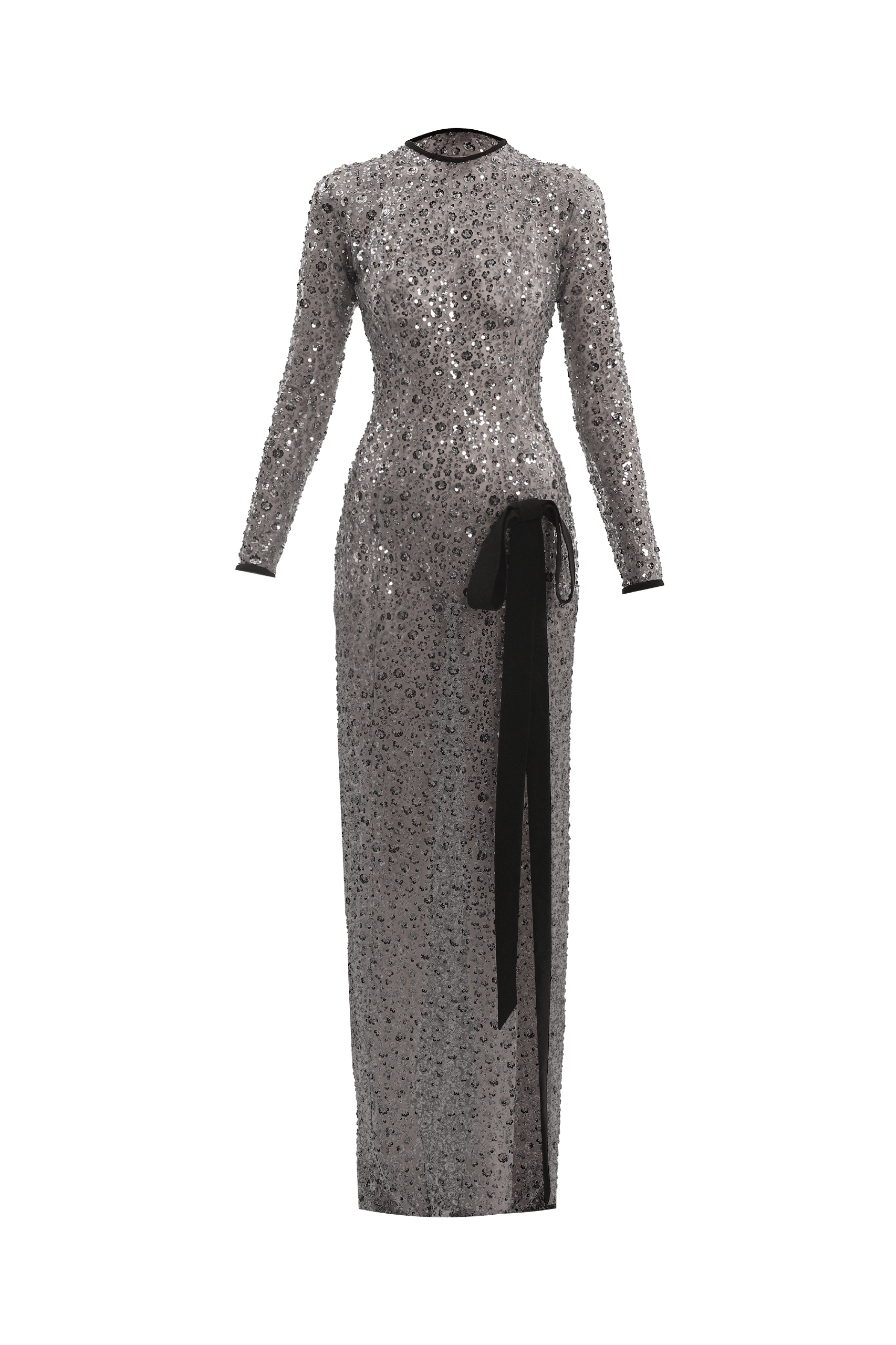 Gray sequin embroidered dress made by Compte Spain