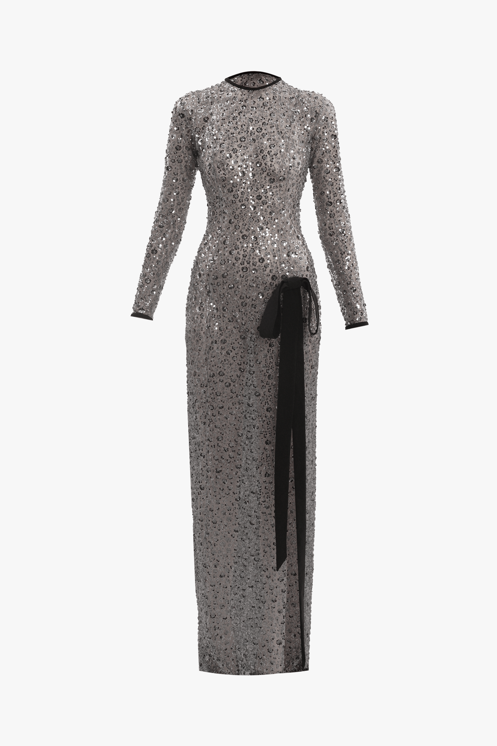 Gray sequin embroidered dress made by Compte Spain