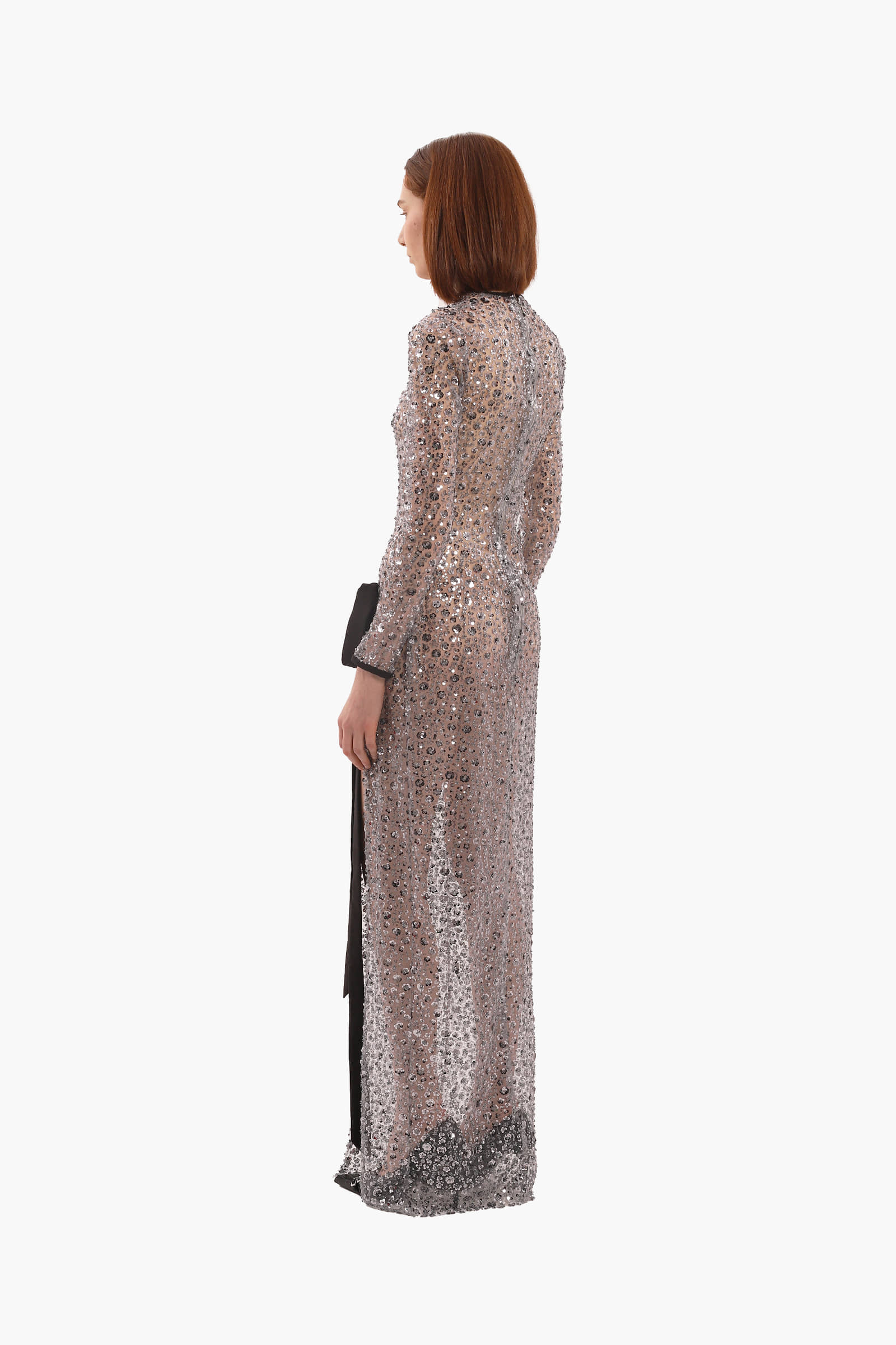 Gray sequin embroidered dress made by Compte Spain
