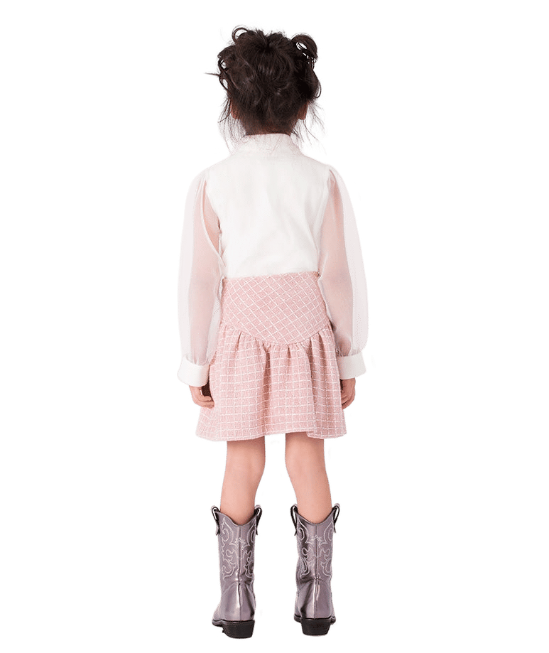 3D Rose Appliqué Girls Blouse made by Mama Luma