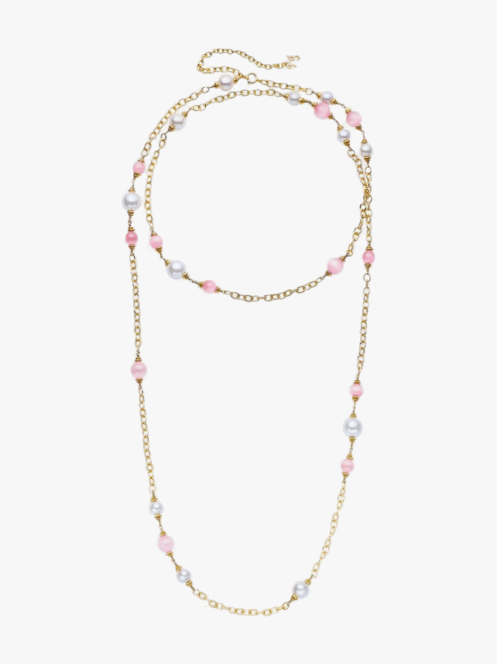 Isabella Pearl Necklace (Pink) in Gold made by Nana Jacqueline
