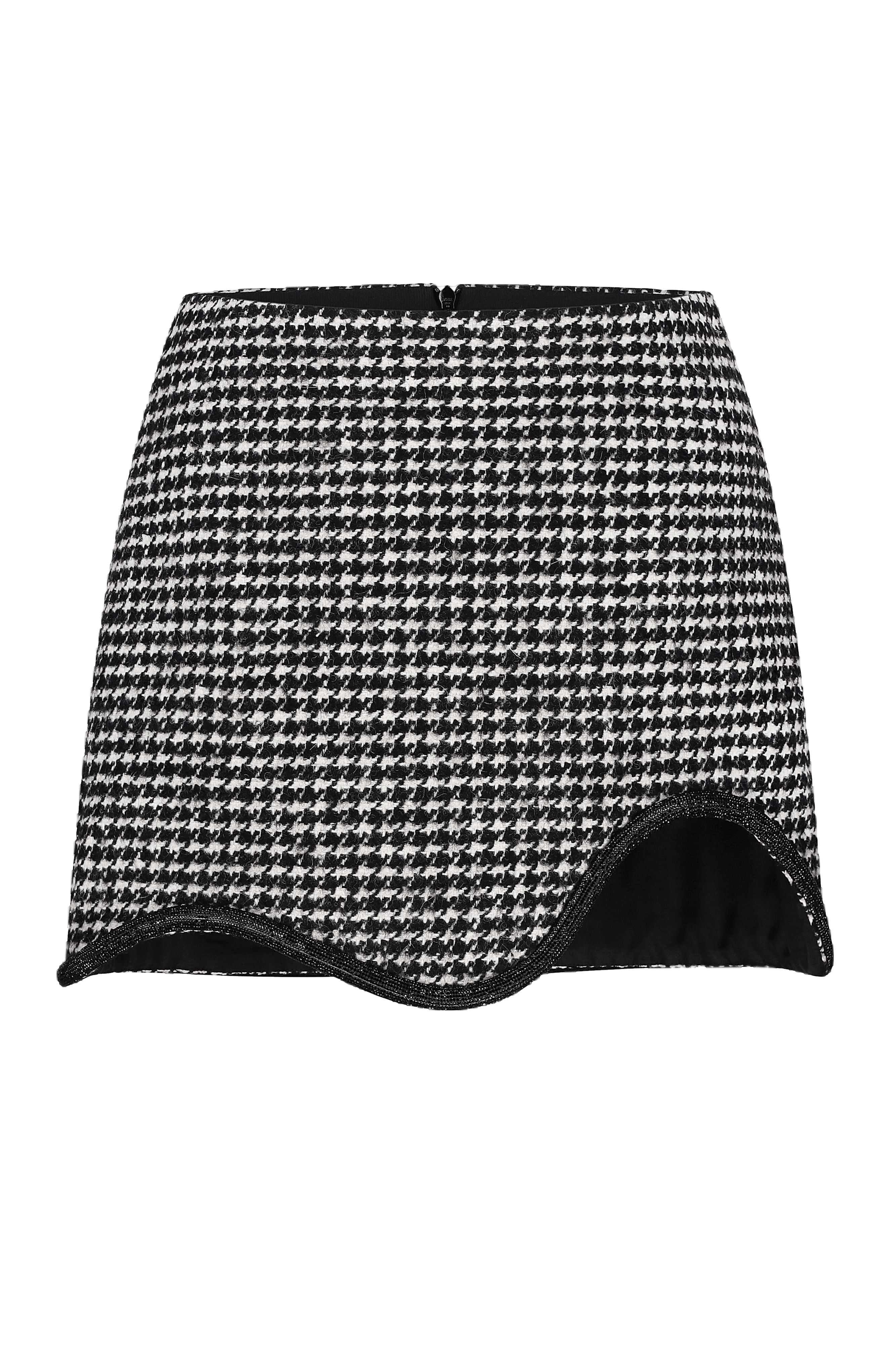 HOUNDSTOOTH SKIRT MINI in Black made by NUÉ