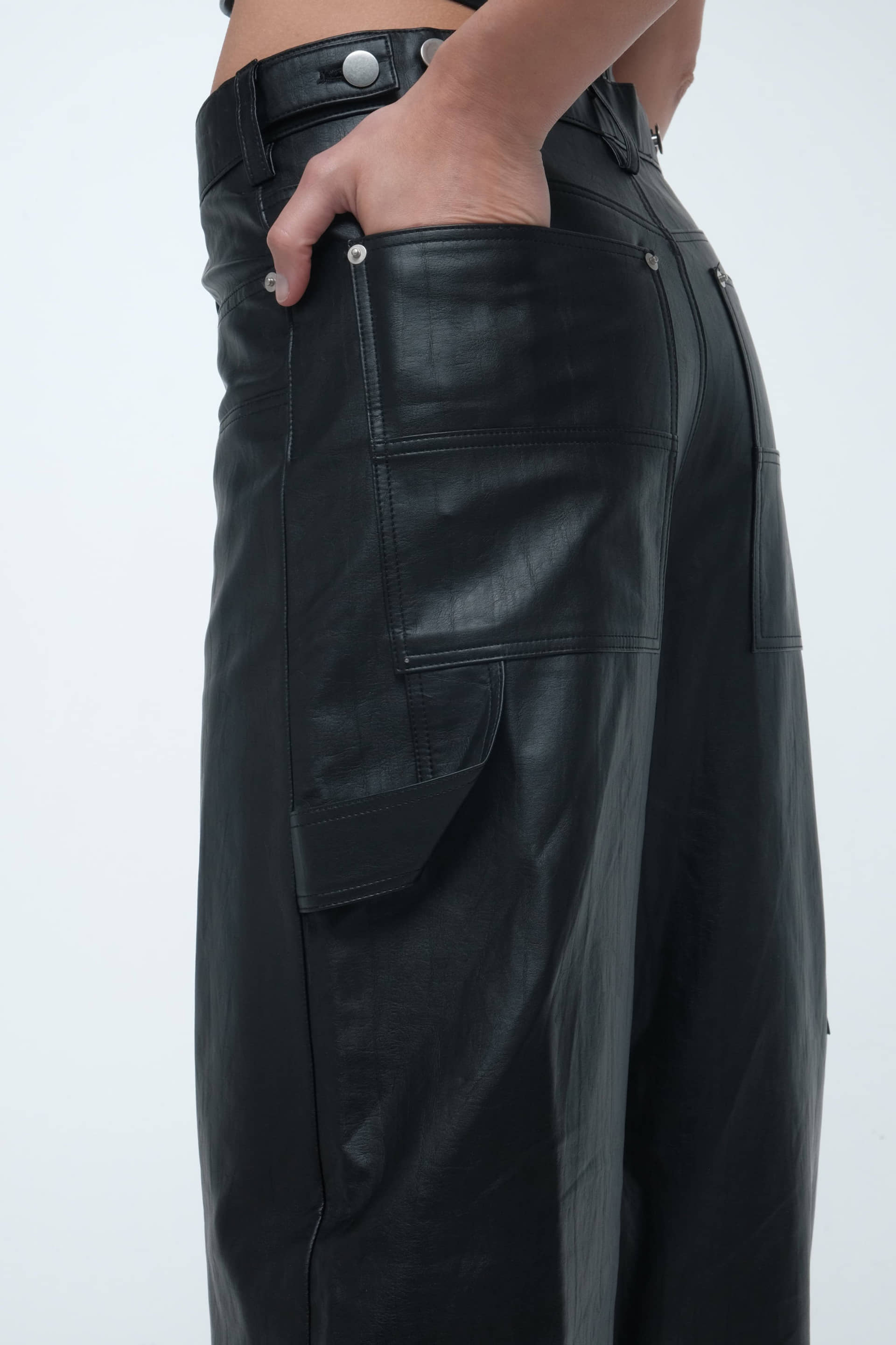 Vegan leather trousers made by AFTERHOURS