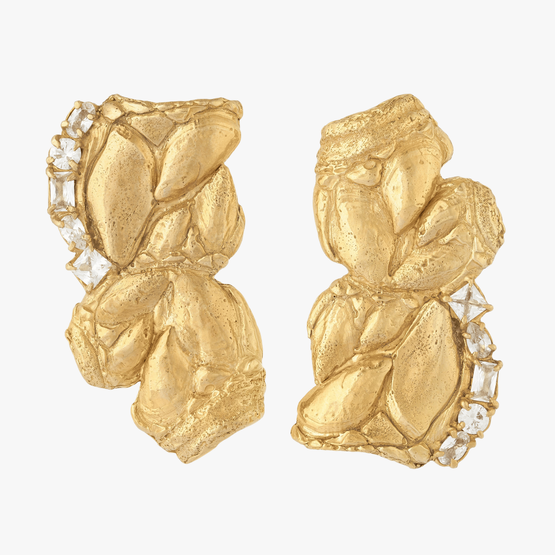 Zakia White Sapphire Earrings made by Loveness Lee