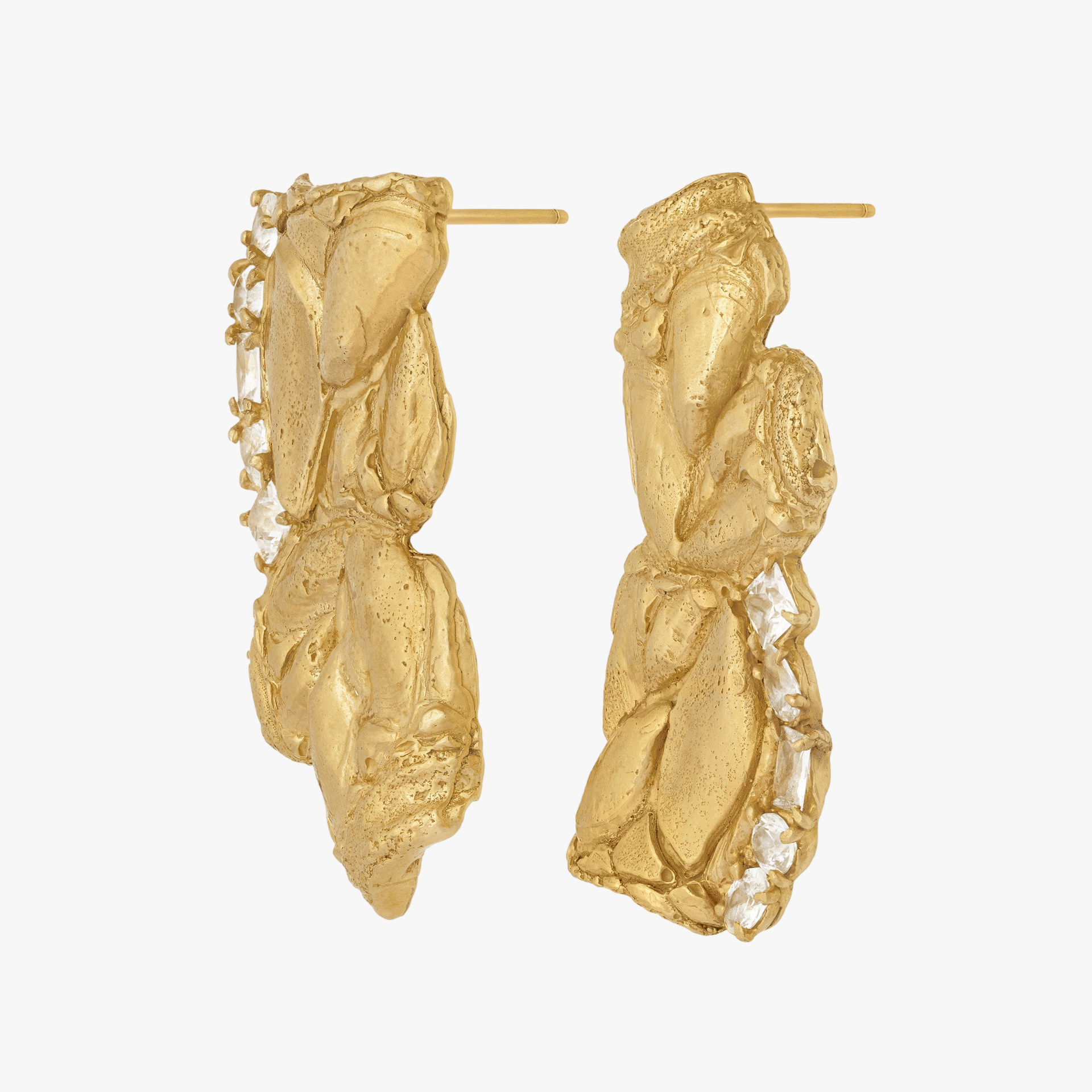 Zakia White Sapphire Earrings made by Loveness Lee