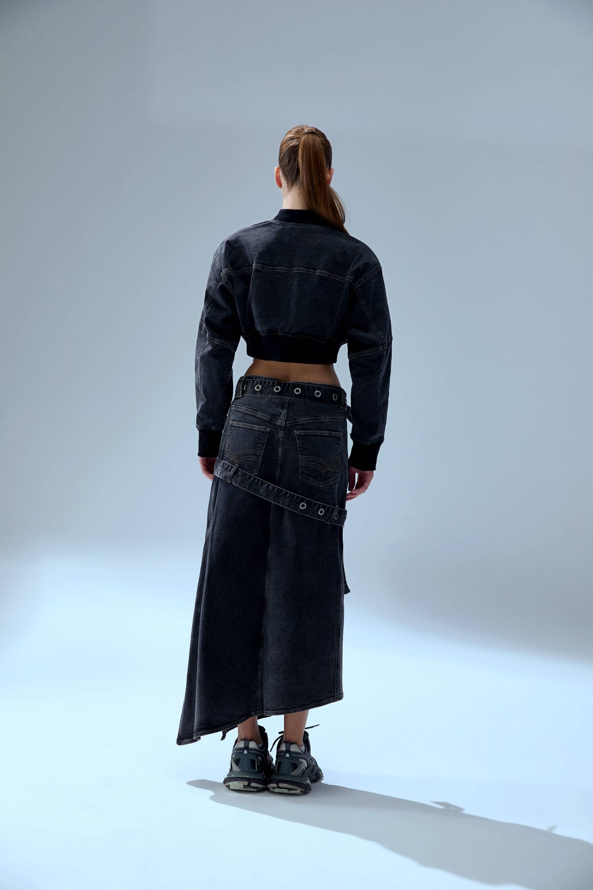 YOUR *ITCH COLORBLOCKED DENIM SKIRT made by PCFG