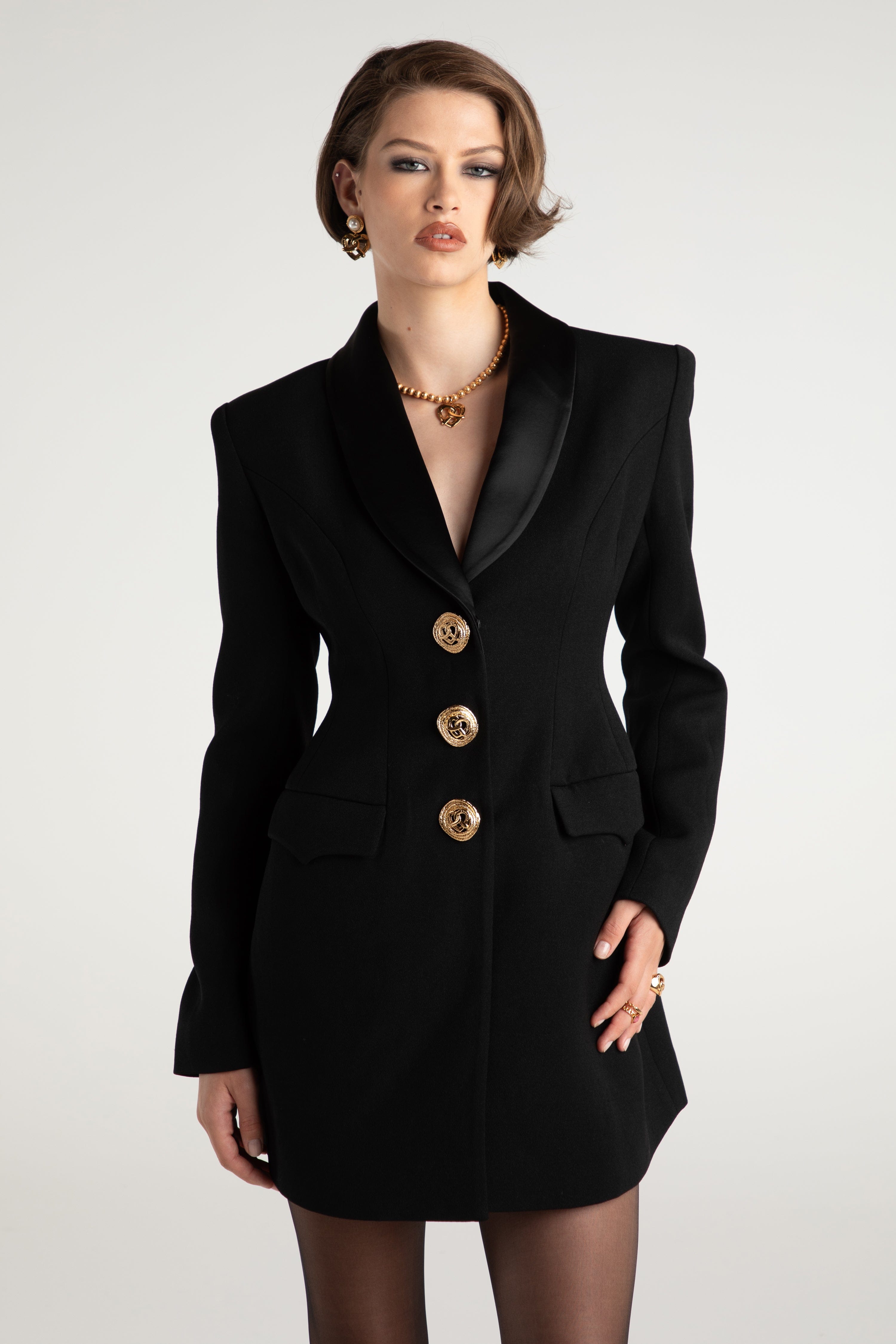 Sasha Suit Jacket (Black) in Black made by Nana Jacqueline