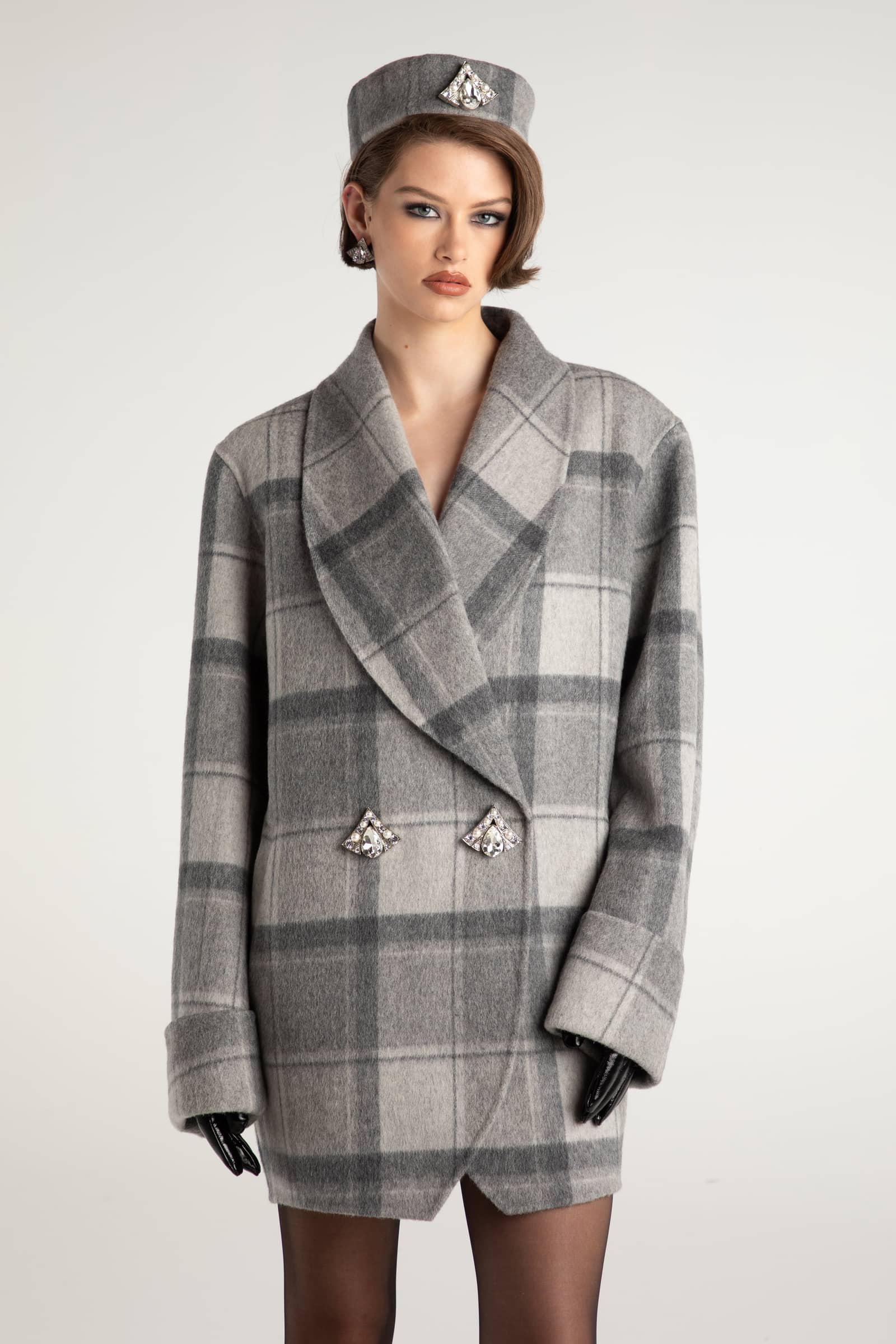 Emily Diamond Jacket in Grey made by Nana Jacqueline