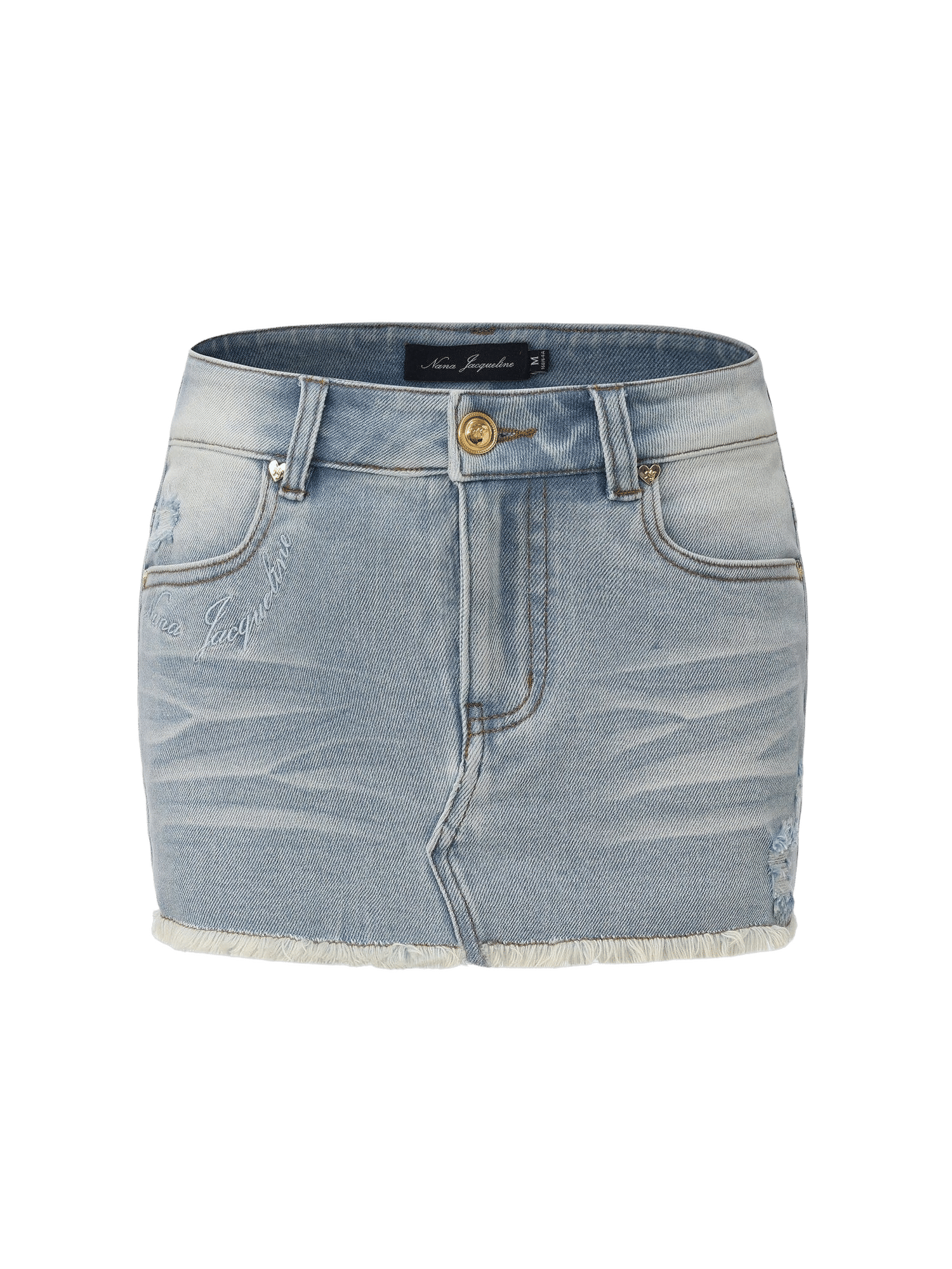 Lexi Low-Rise Light Blue Denim Mini Skirt made by Nana Jacqueline