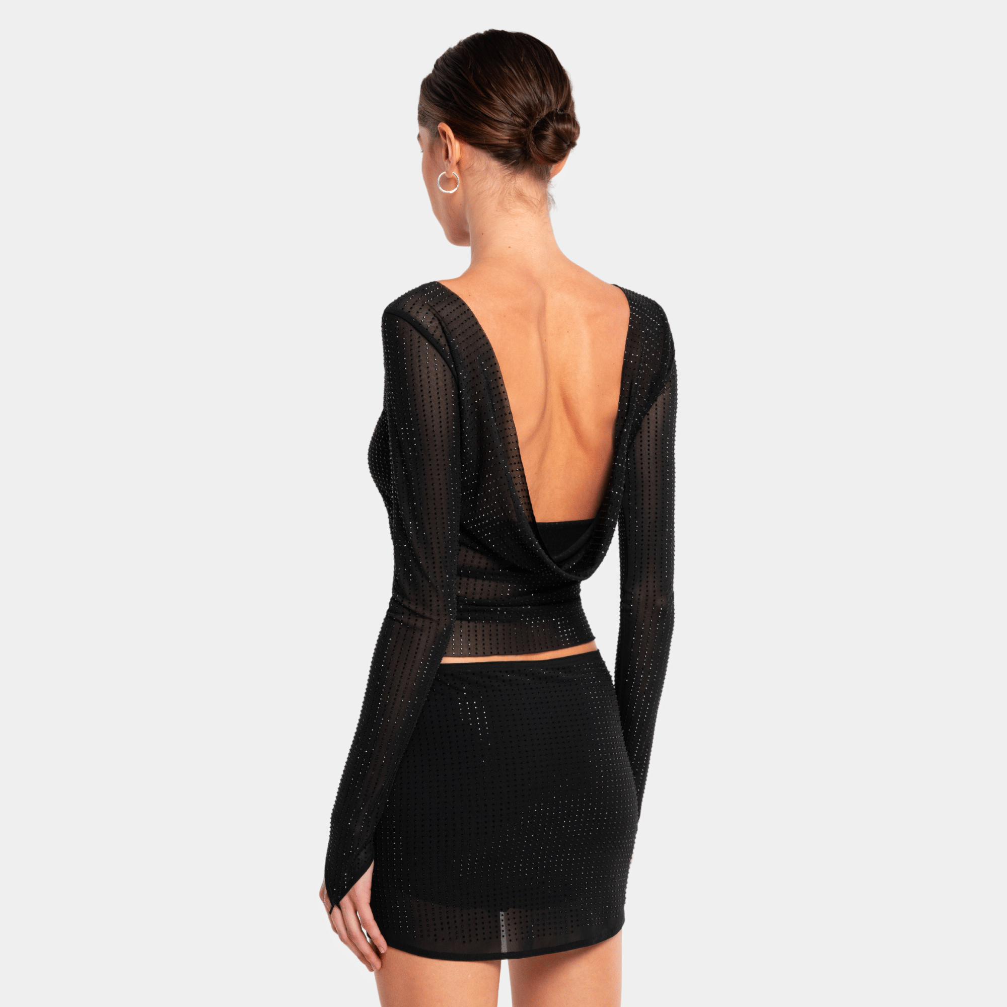 MESHA Rhinestone Blouse made by OW Collection