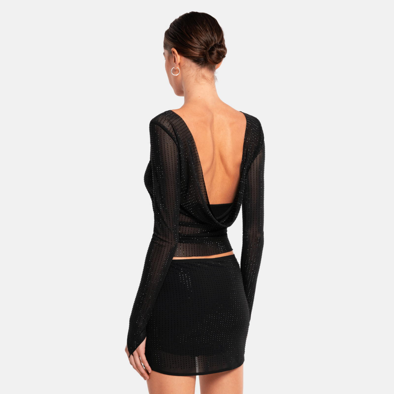 MESHA Rhinestone Blouse made by OW Collection