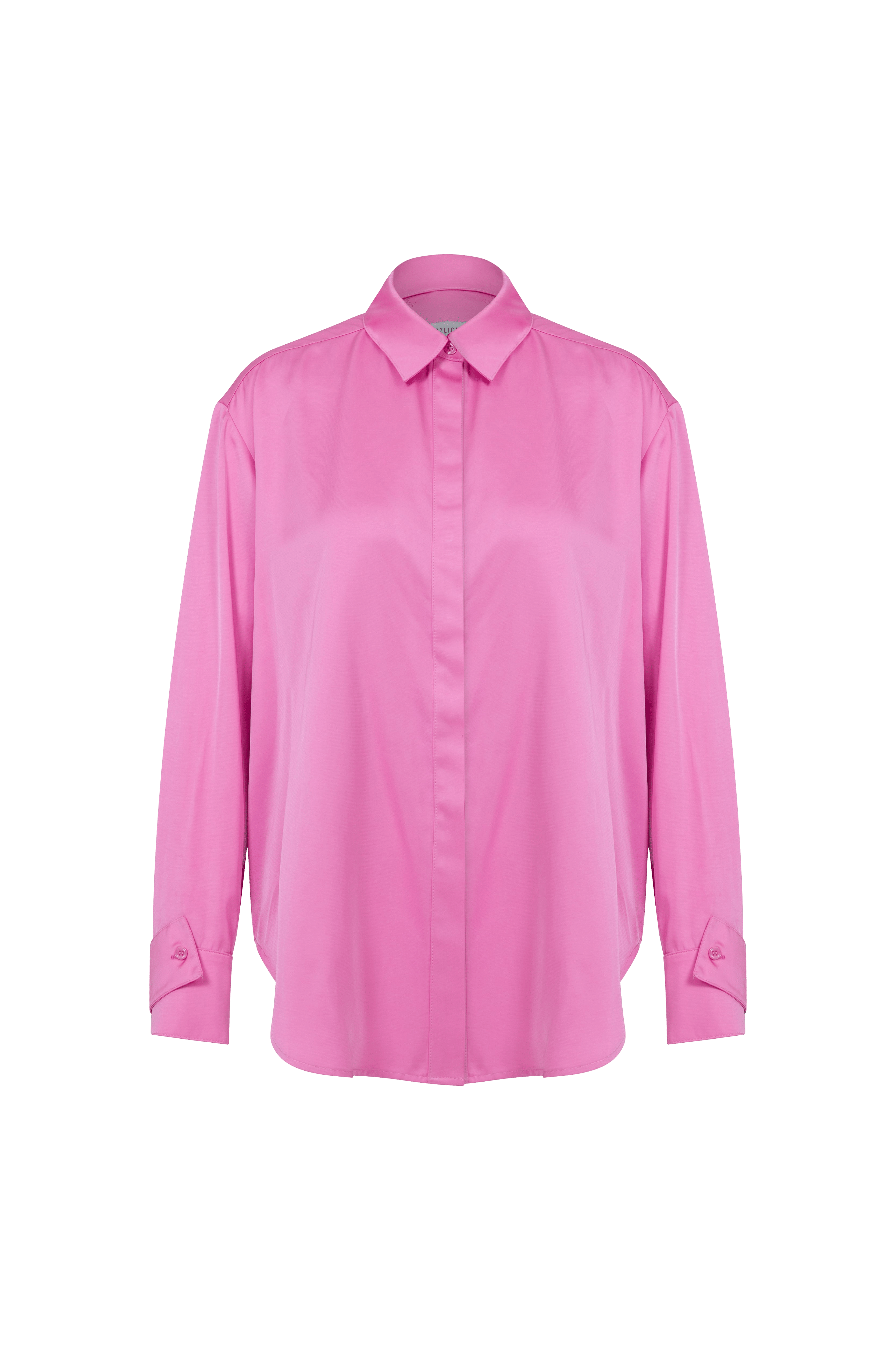 Ravenna Satin Shirt in Partfait Pink made by Nazli Ceren