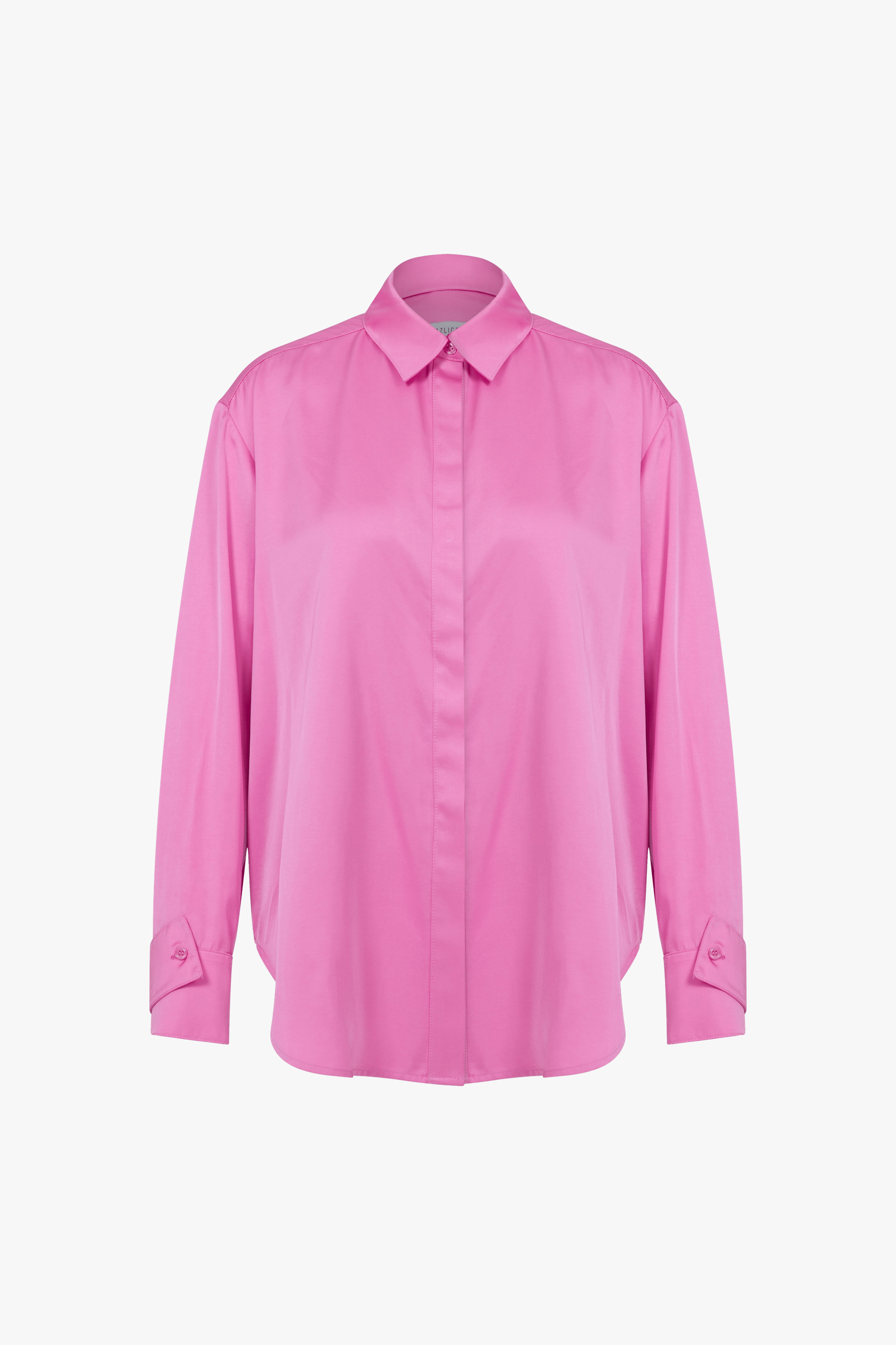 Ravenna Satin Shirt in Partfait Pink made by Nazli Ceren