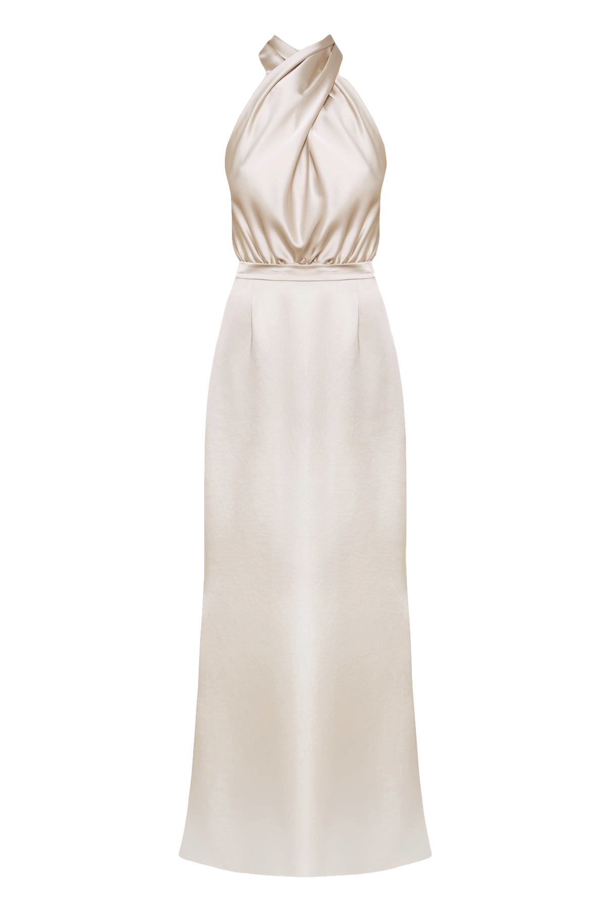ALIUR champagne X Neckline Evening Dress made by UNDRESS