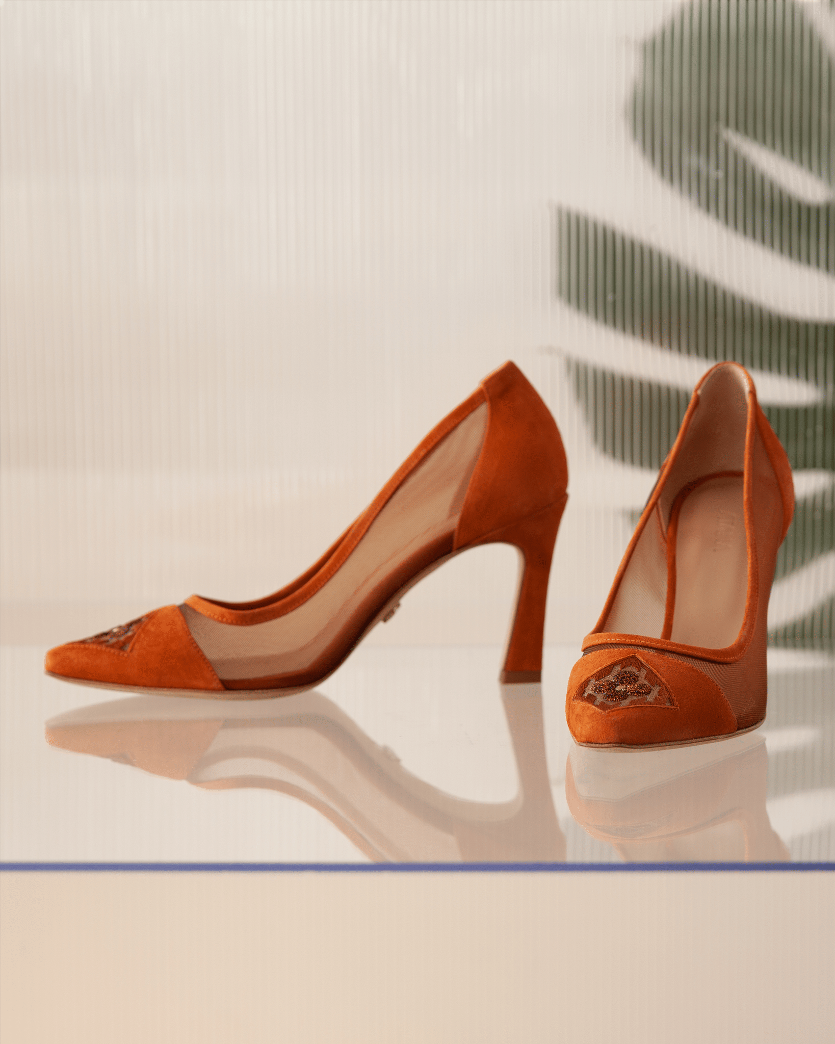 Fiorellini Pump Mesh 85 Sienna in Orange made by ATANA