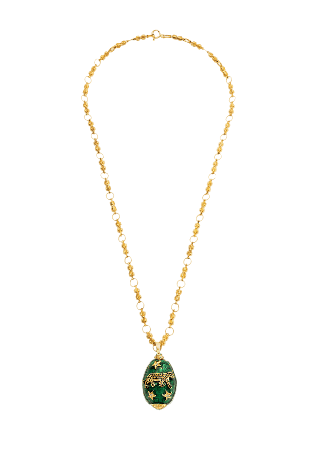 Panther Green Gold Necklace made by Lora Istanbul