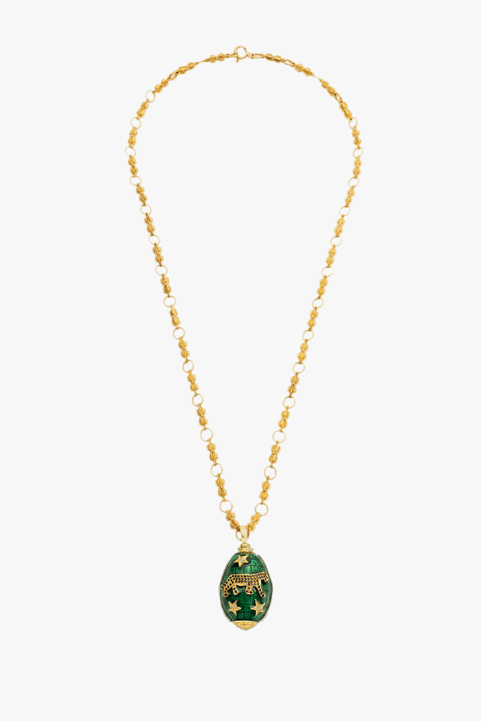 Panther Green Gold Necklace made by Lora Istanbul