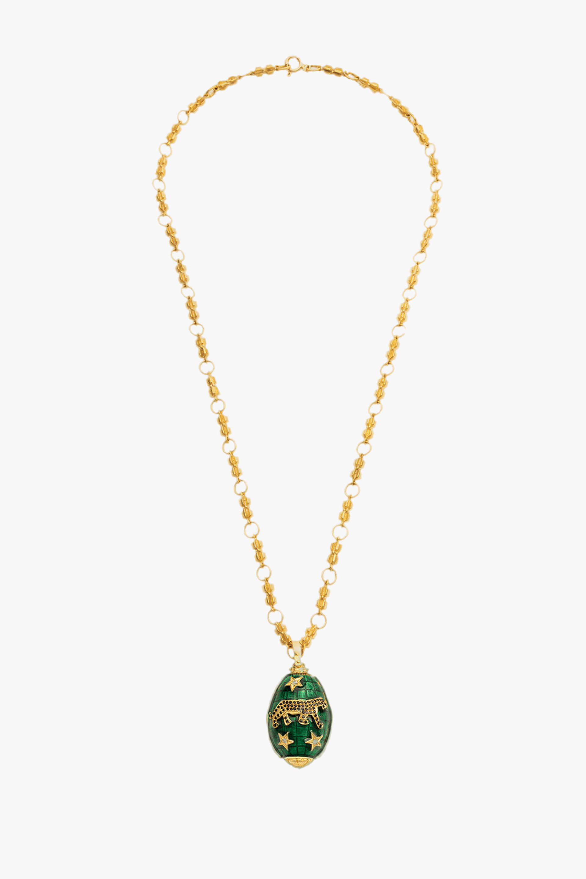 Panther Green Gold Necklace made by Lora Istanbul