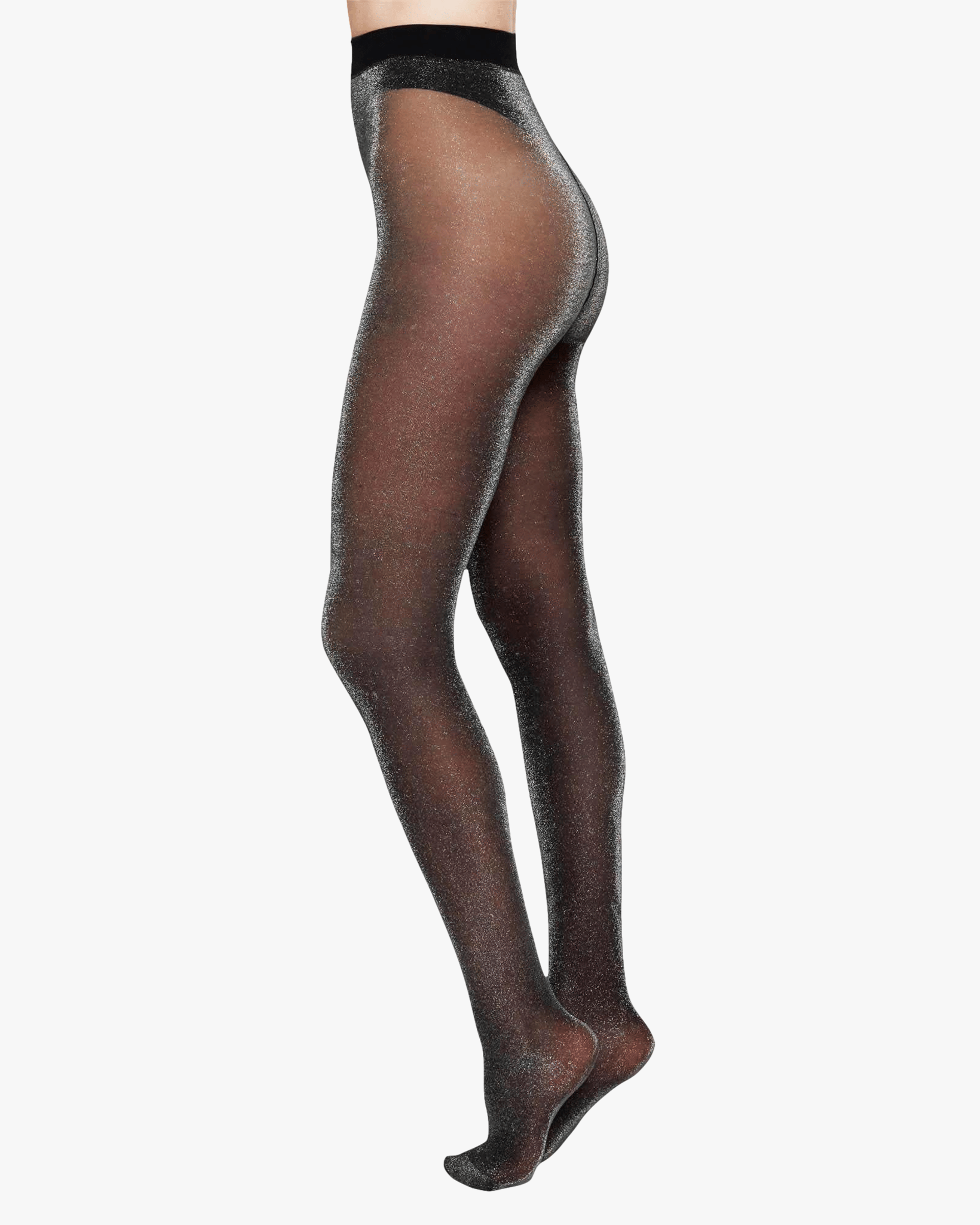 Tora Shimmery Tights in Silver made by Swedish Stockings