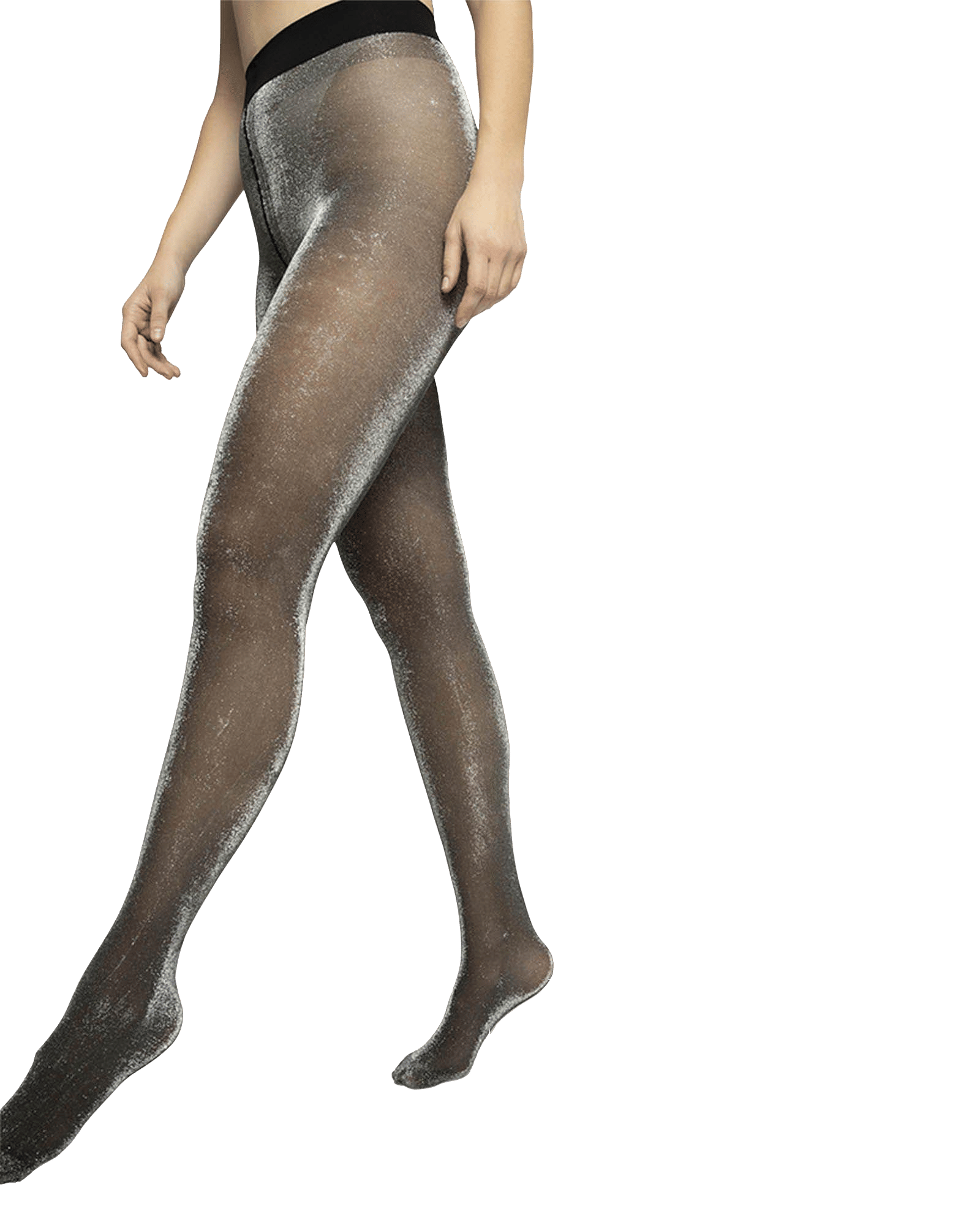 Tora Shimmery Tights in Silver made by Swedish Stockings