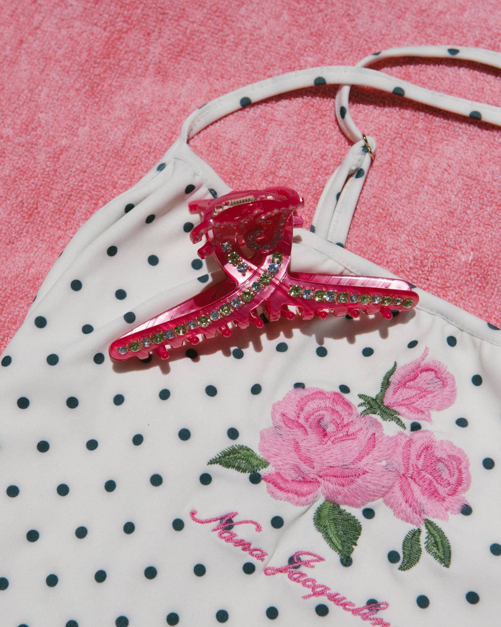 Adriana Crystal Claw Clip (Rose Pink) in Pink made by Nana Jacqueline