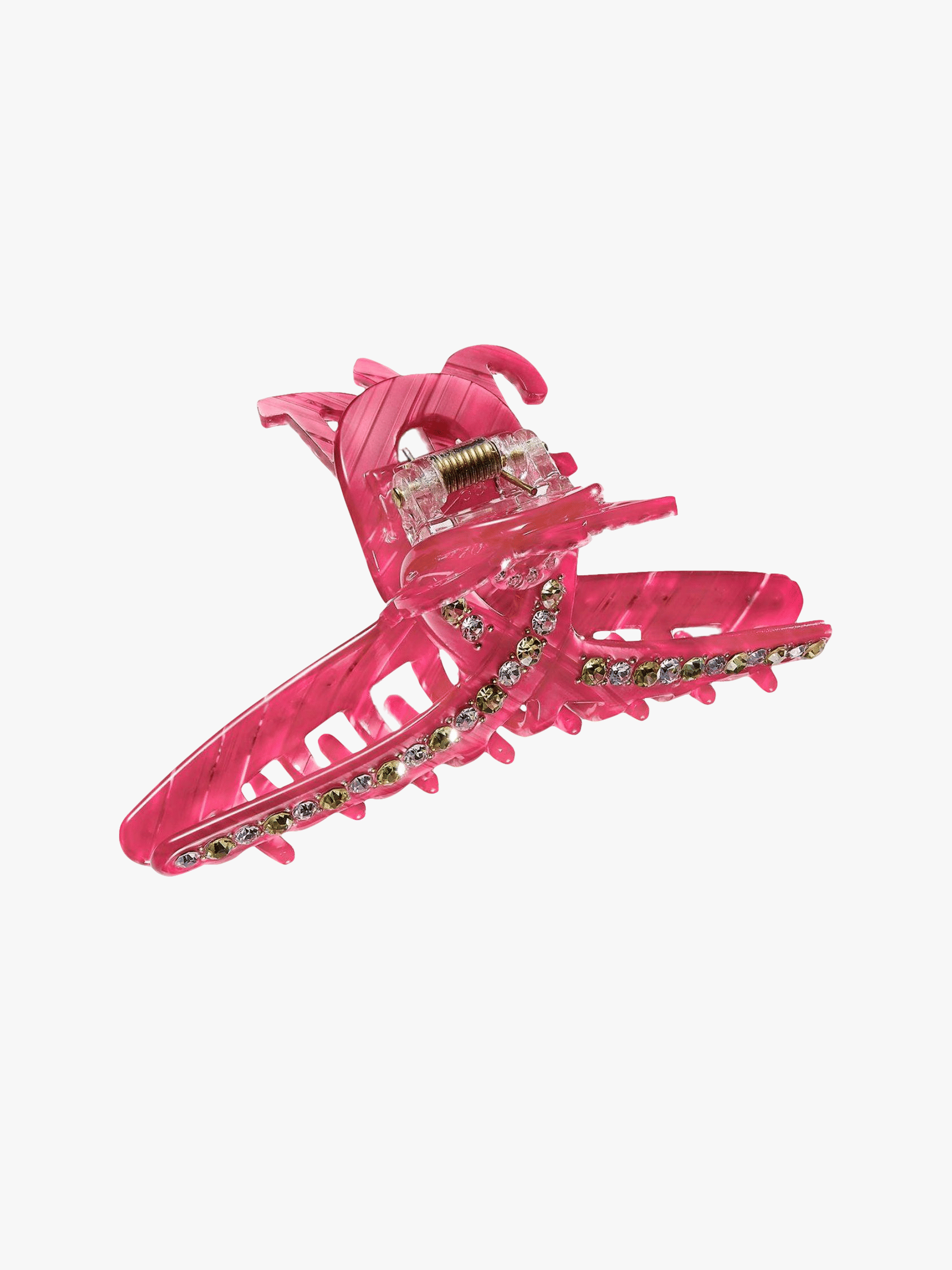 Adriana Crystal Claw Clip (Rose Pink) in Pink made by Nana Jacqueline