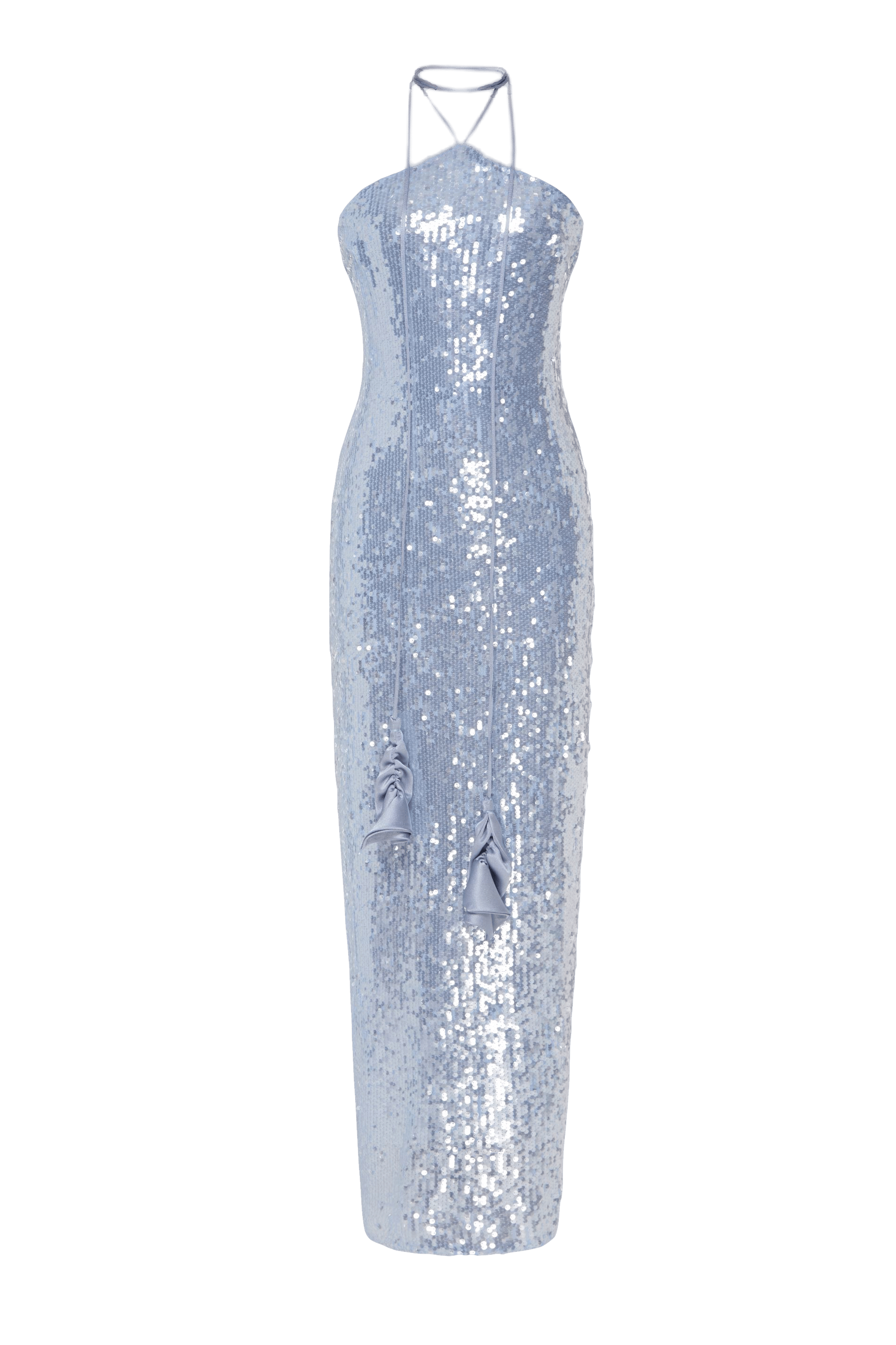 Sequin Maxi Dress in Light Blue made by Malva Florea