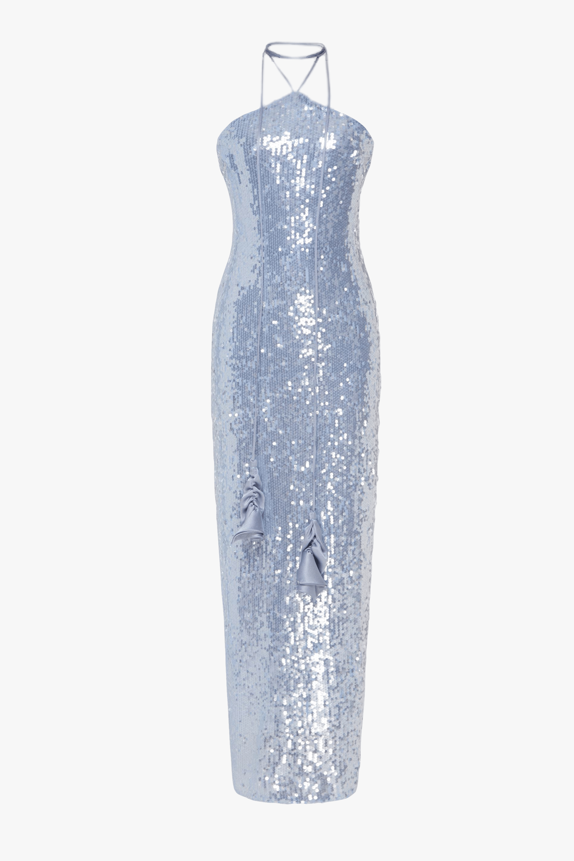 Sequin Maxi Dress in Light Blue made by Malva Florea