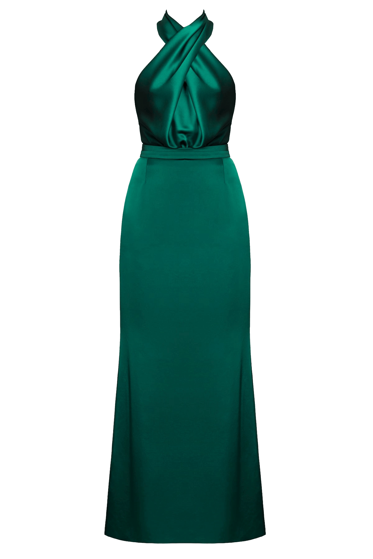 ALIUR deep green maxi evening gown made by UNDRESS